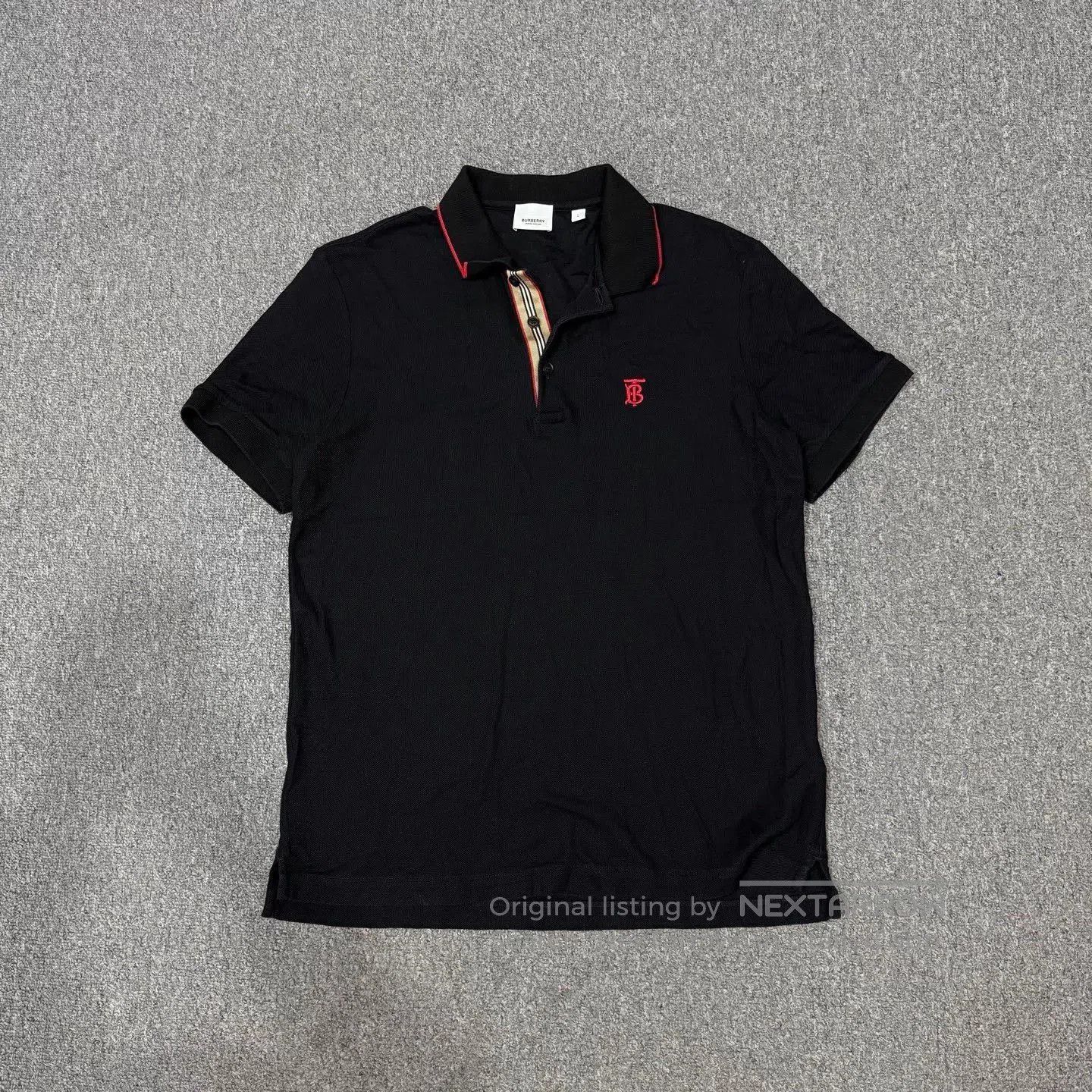 Burberry Black Short Sleeve Polo with Red Accents. Size US L / EU 52-54 / 3 - 1 Thumbnail
