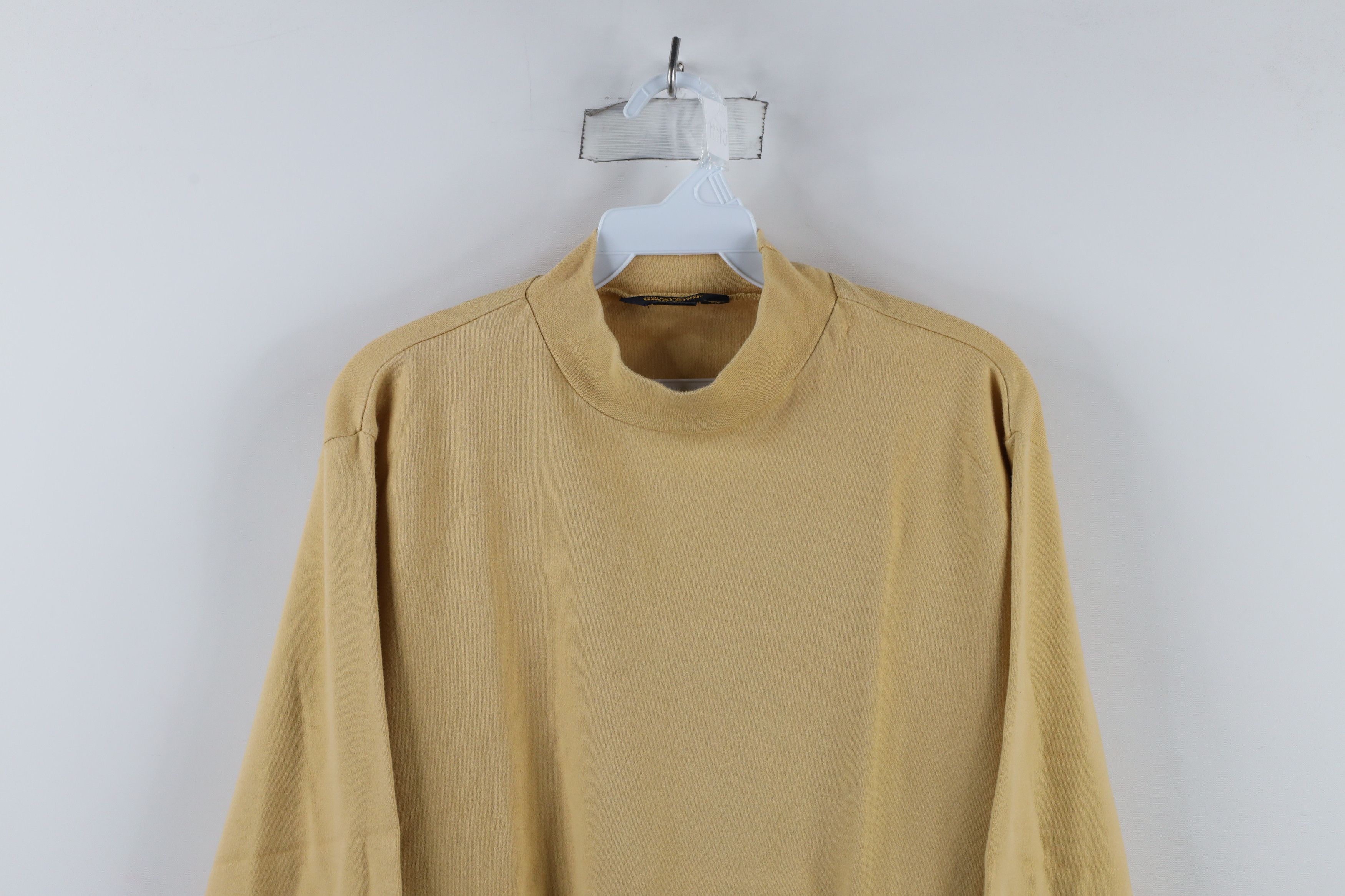 Vintage × Woolrich Woolen Mills Vintage 90s Woolrich Long Sleeve Mock Neck T-Shirt Yellow Size M / US 6-8 / IT 42-44 - 2 Thumbnail
