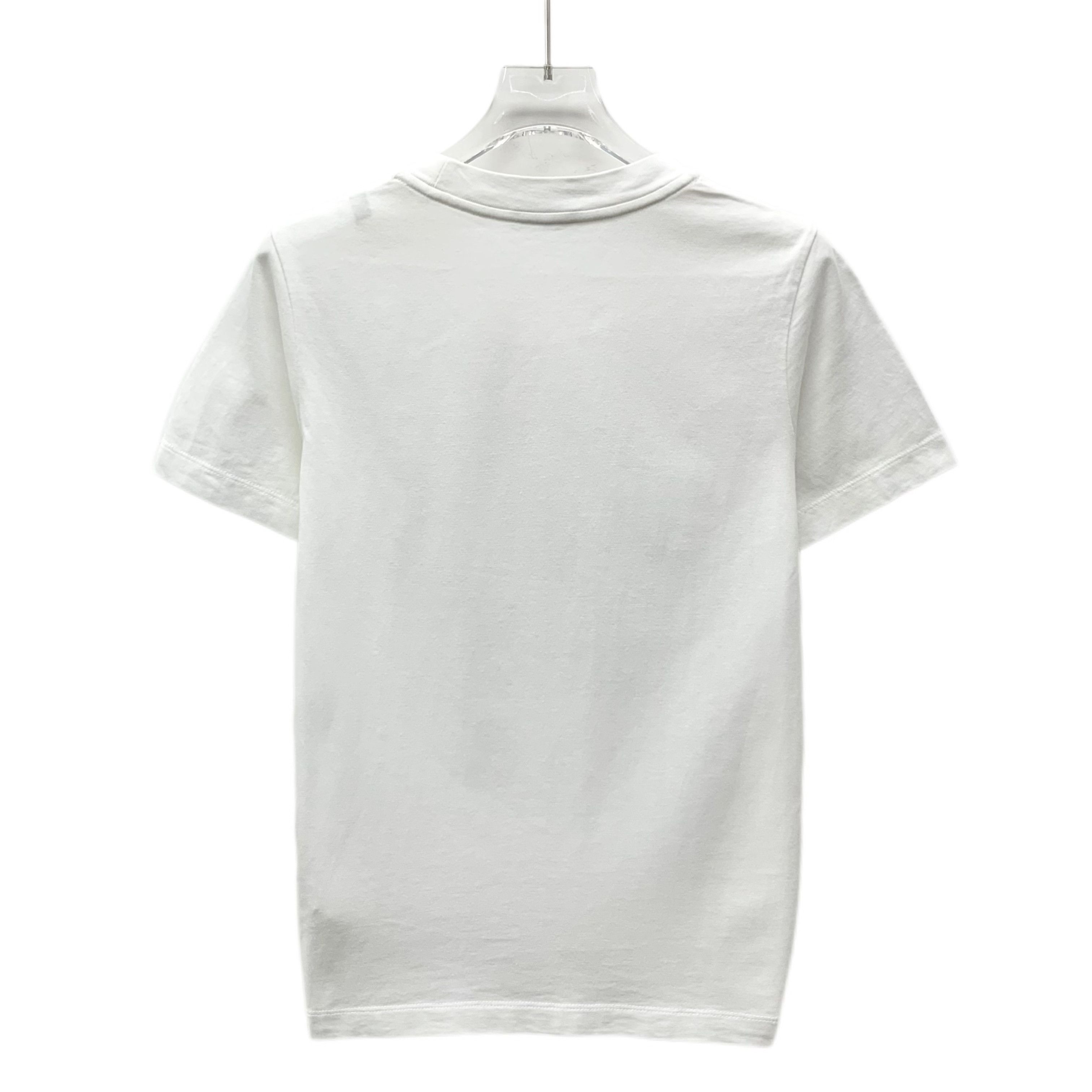 Moncler Moncler Tee – White Logo Crystal Cotton (Size S) Size S / US 4 / IT 40 - 8 Thumbnail