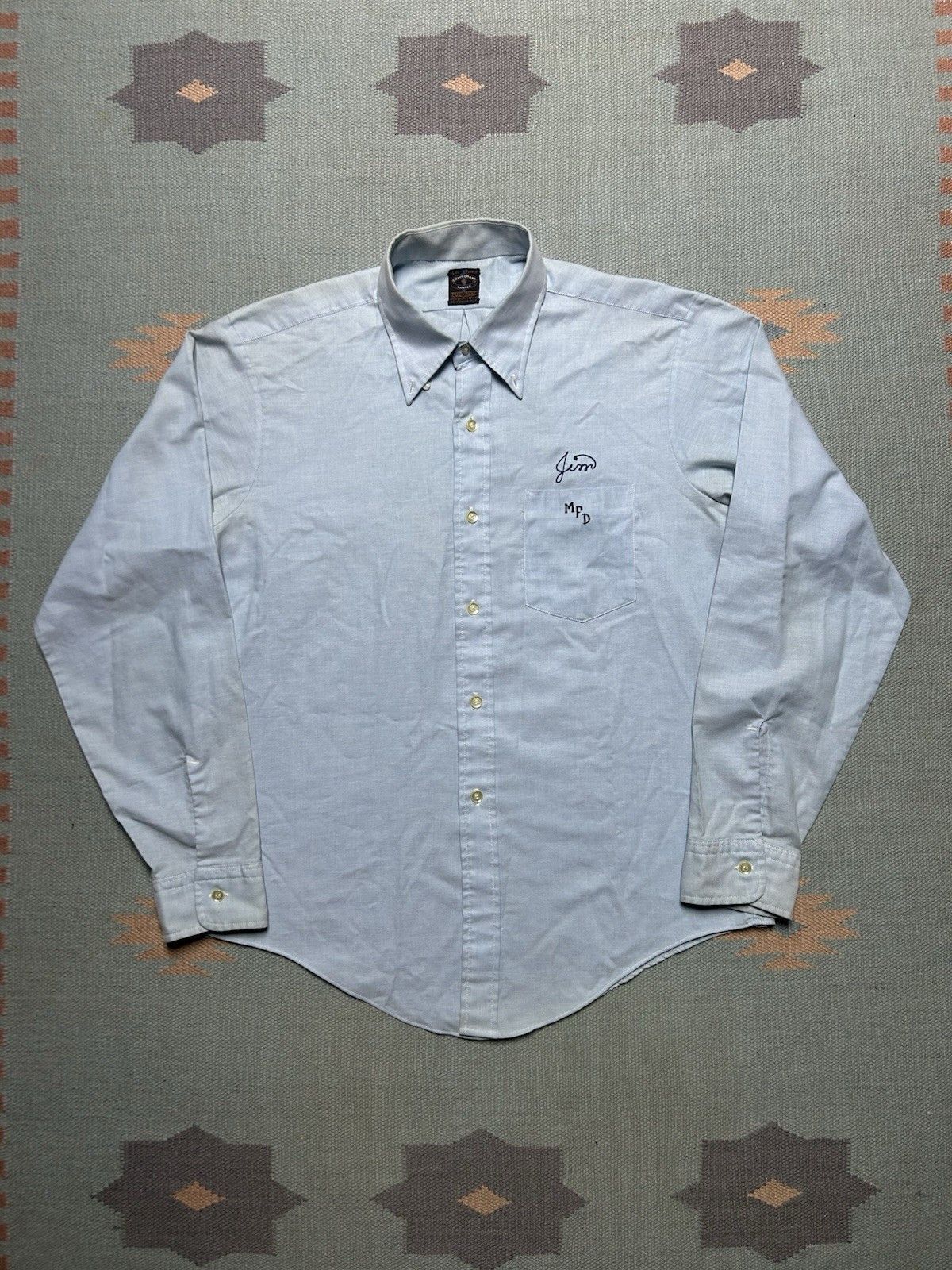 Vintage 60s button shirt Penney’s Towncraft chainstitch Oxford large Size US L / EU 52-54 / 3 - 1 Thumbnail
