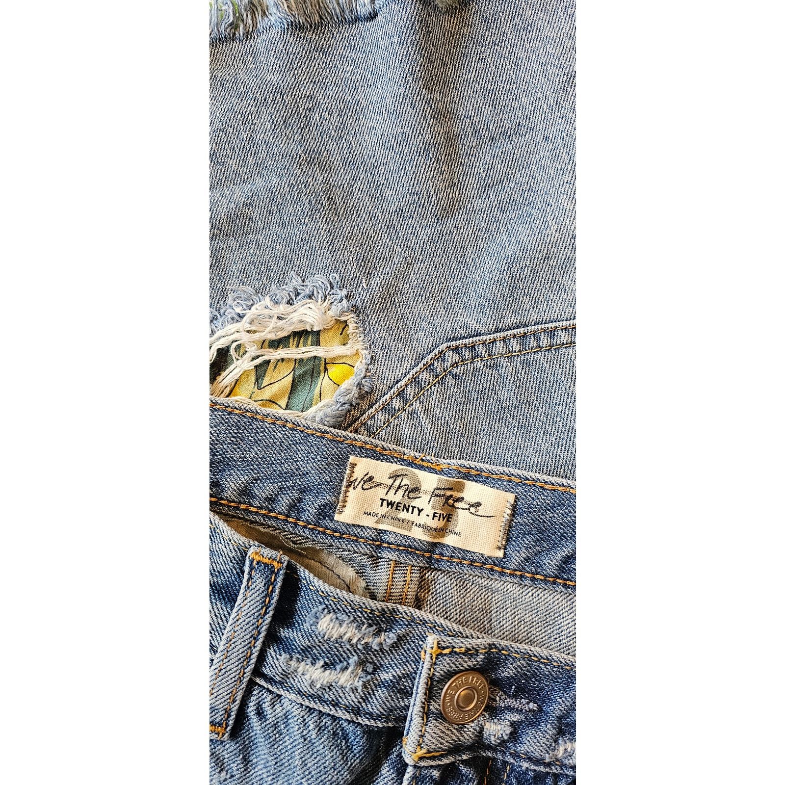 Free People New Free People WTF Distressed Patched Denim Shorts $128 Size 25" / US 0 / IT 36 - 4 Thumbnail