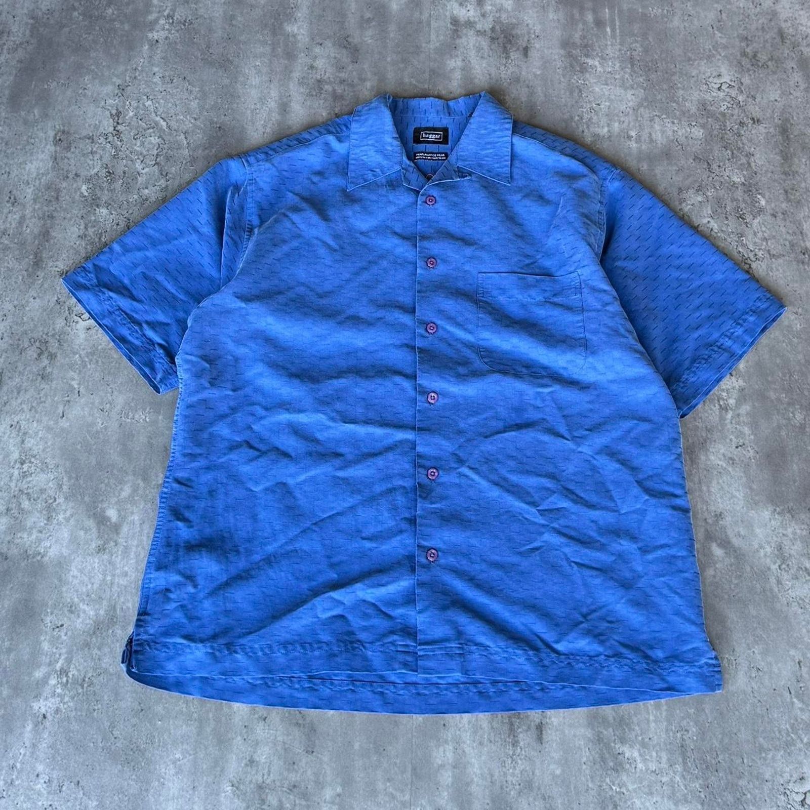 Haggar × Vintage Haggar Royal Blue Essential Polo Dress Shirt Size US M / EU 48-50 / 2 - 1 Thumbnail