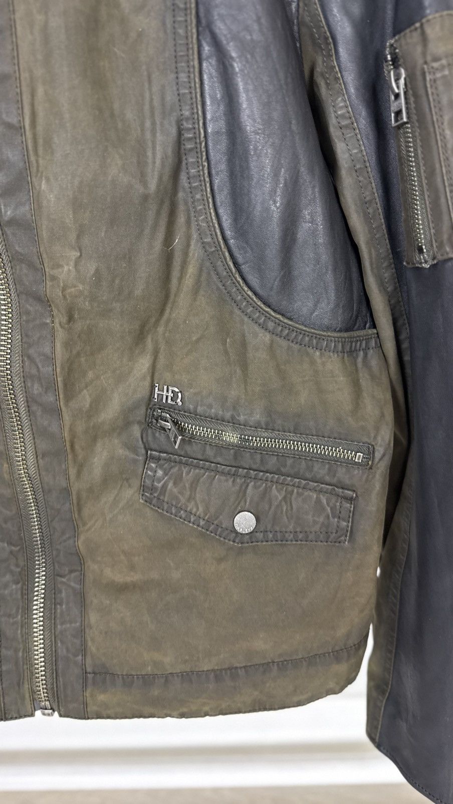 Harley Davidson Harley Davidson Wax Cotton Leather Jacket Size US L / EU 52-54 / 3 - 2 Thumbnail
