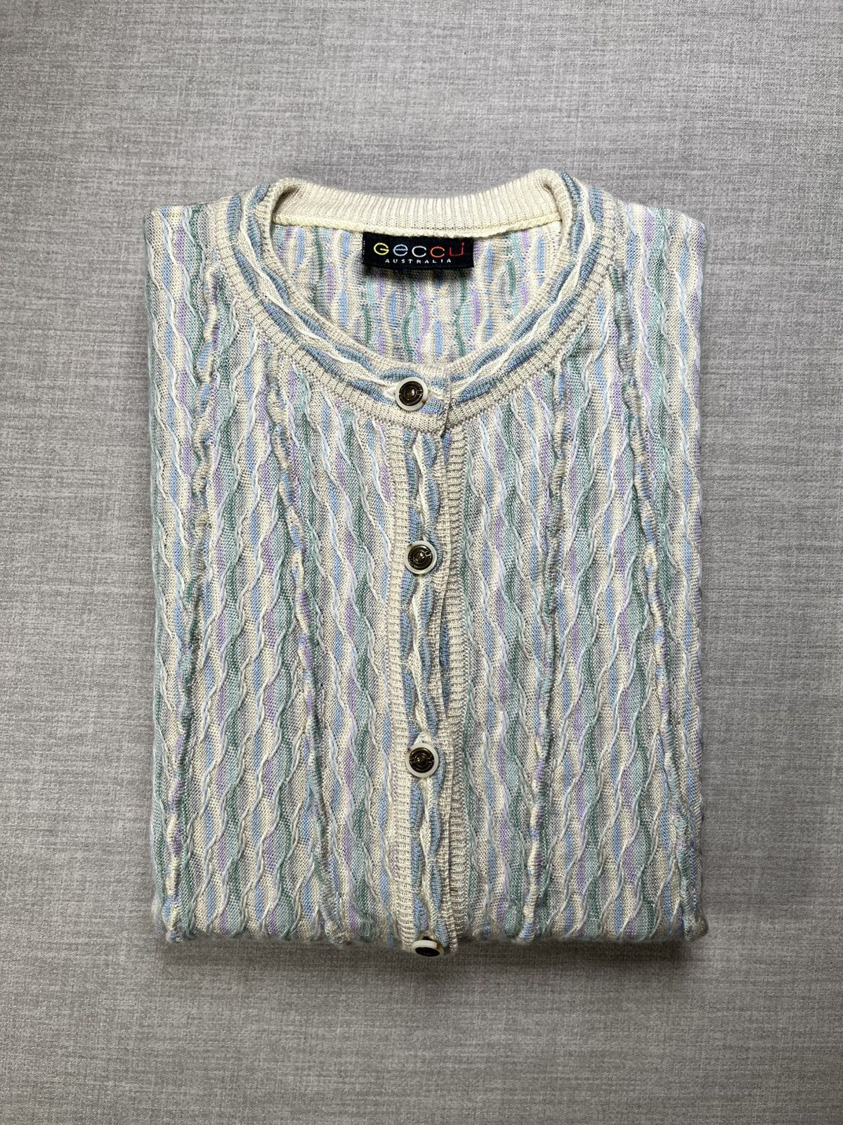 Geccu Australia Vintage Soft Wool Beige Cardigan L [379.]