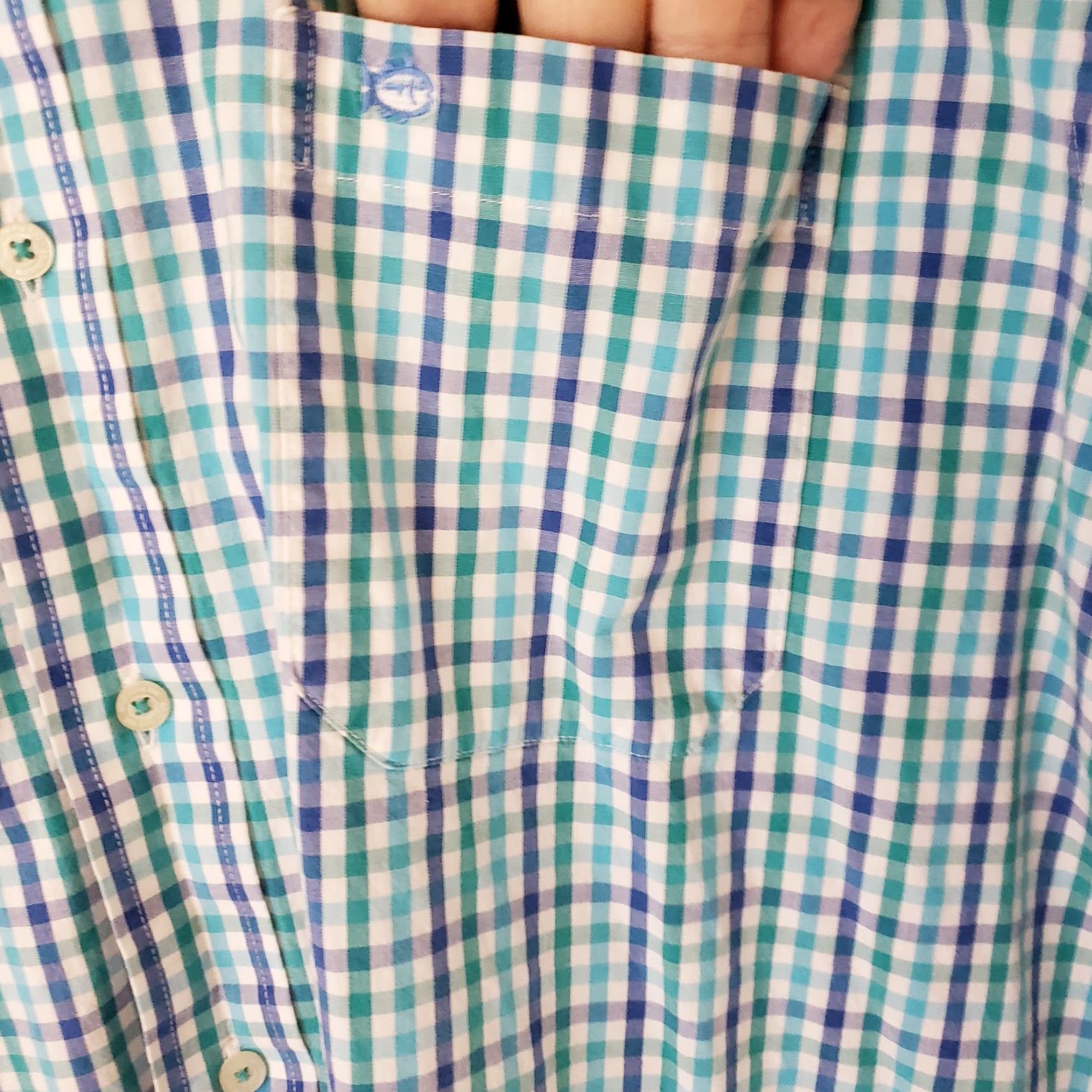 Southern Tide Southern Tide Shirt Men L Blue Green Check Classic Fit Long Sleeve Pocket Button-Up Front Size US L / EU 52-54 / 3 - 4 Thumbnail