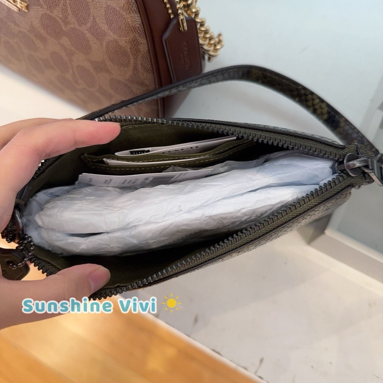 Coach NWT Coach Nolita 19 With Snake Gunmetal/Olive Multi CCF62 Size ONE SIZE - 7 Thumbnail