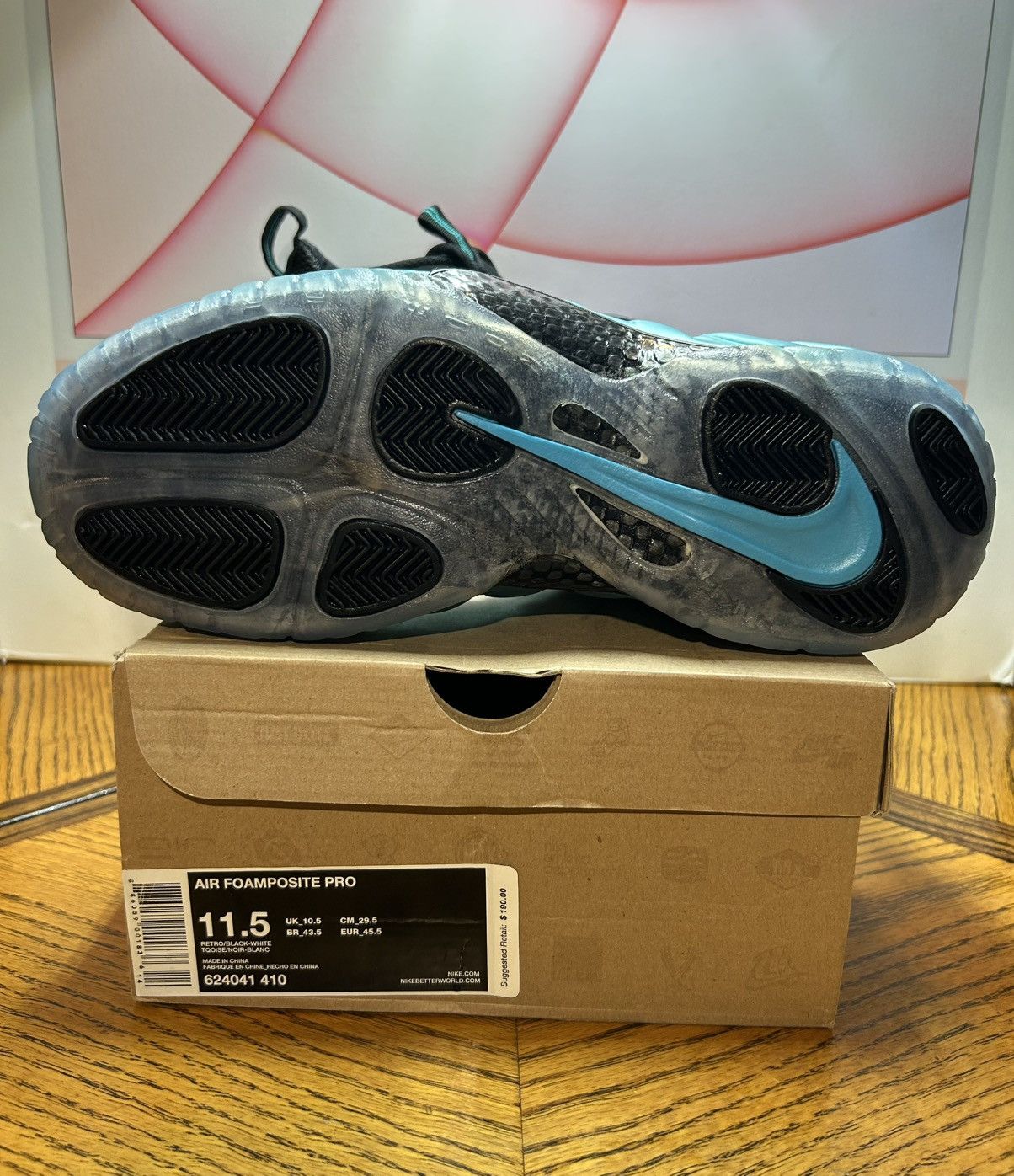 Nike Size 11.5 - Nike Air Foamposite Pro Electric Blue 2011 NEW Size US 11.5 / EU 44-45 - 8 Thumbnail