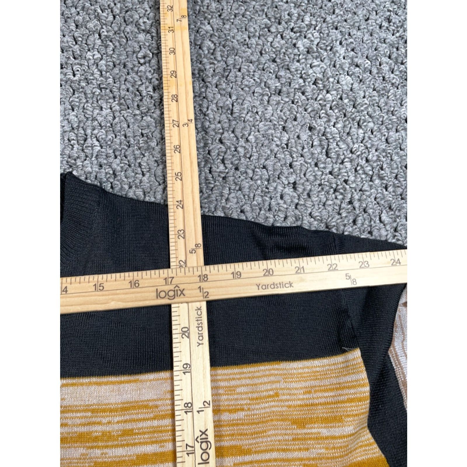 Vintage VINTAGE Y2K Style Striped Crewneck Sweater Women's XL Black Yellow Boxy Fit Knit Skater Crewneck Size XL / US 12-14 / IT 48-50 - 7 Thumbnail