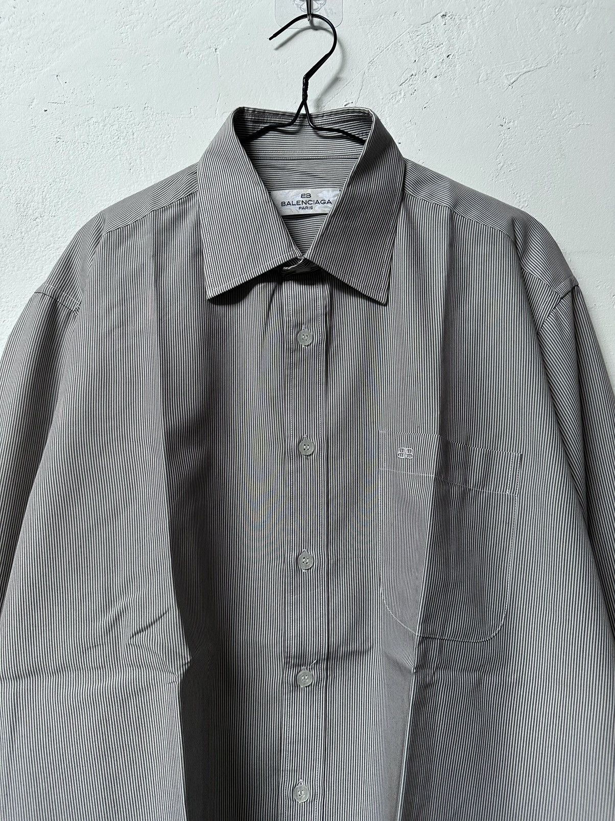 Balenciaga Vintage Balenciaga Striped Button Up Shirt Size US L / EU 52-54 / 3 - 3 Thumbnail
