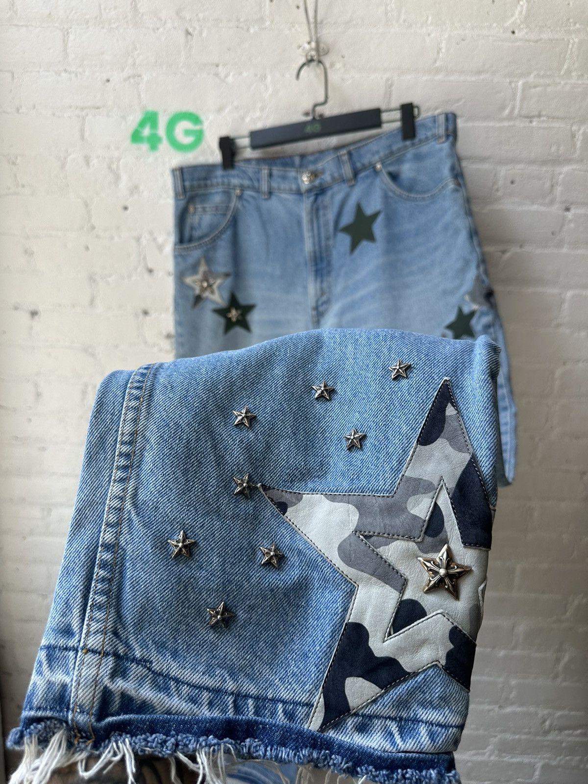 Chrome Hearts × Levi's Chrome Hearts 1 of 1 CAMO STAR SILVER PATCH JEANS 36 38 Size US 36 / EU 52 - 3 Thumbnail