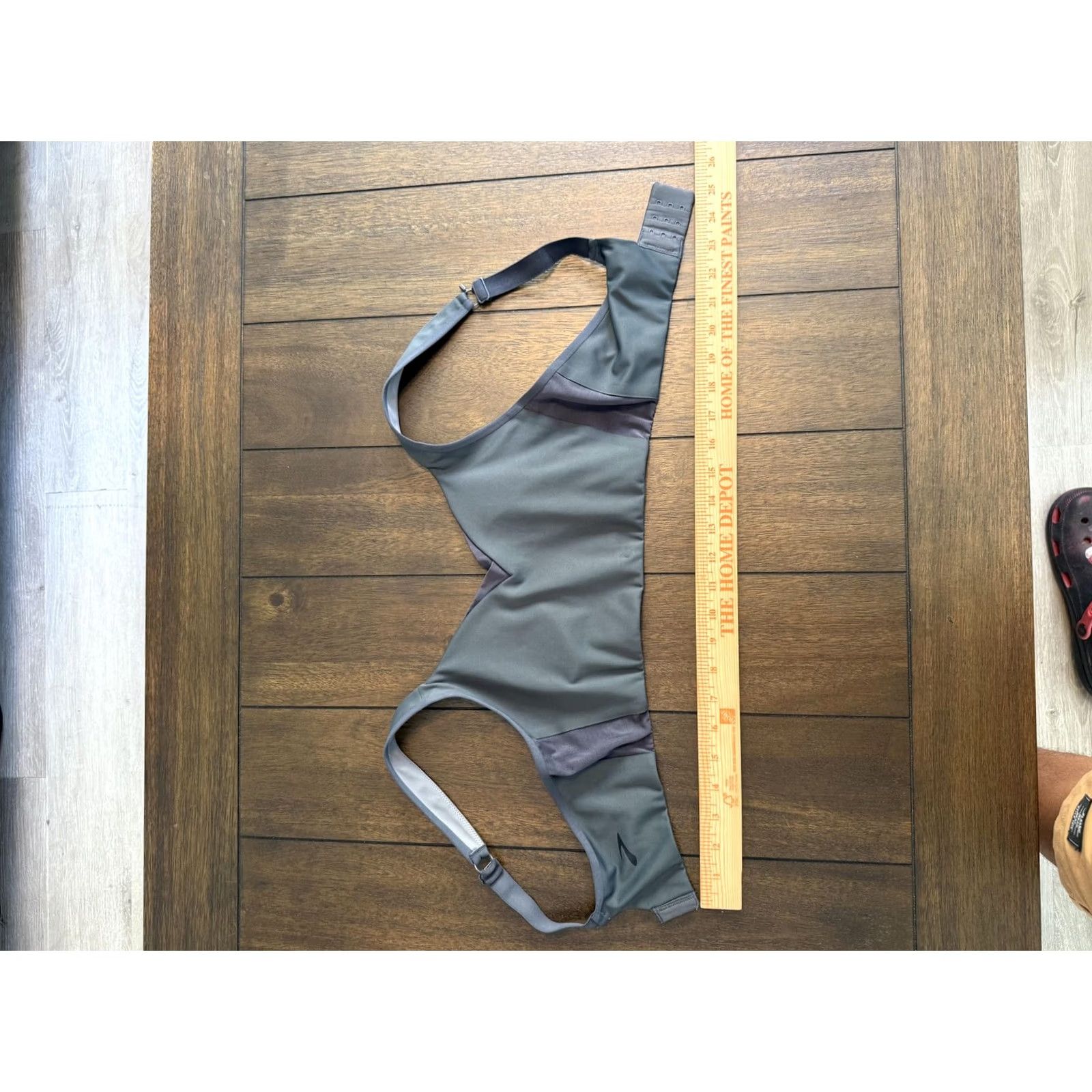 Brooks Brooks Sports Bra Womens Medium Gray Racerback Running Gym Adjustable Hook Eye Size ONE SIZE - 5 Thumbnail