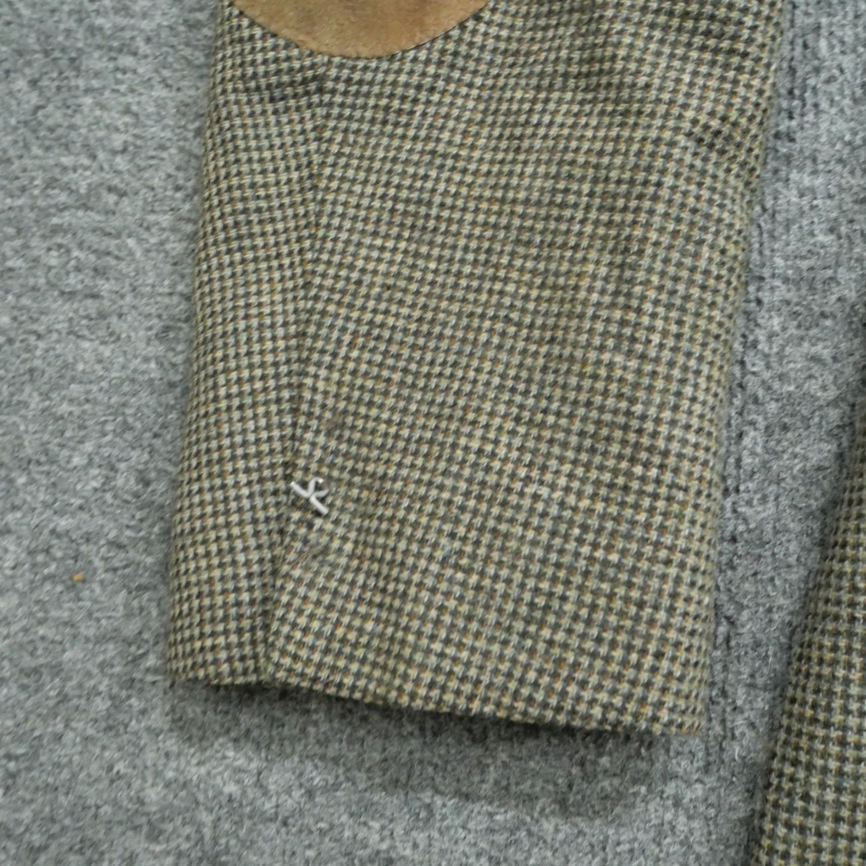 Vintage VINTAGE Hunt Valley Blazer Jacket Mens 44L 44 Long Brown Tweed Houndstooth Wool Size 44R - 4 Thumbnail