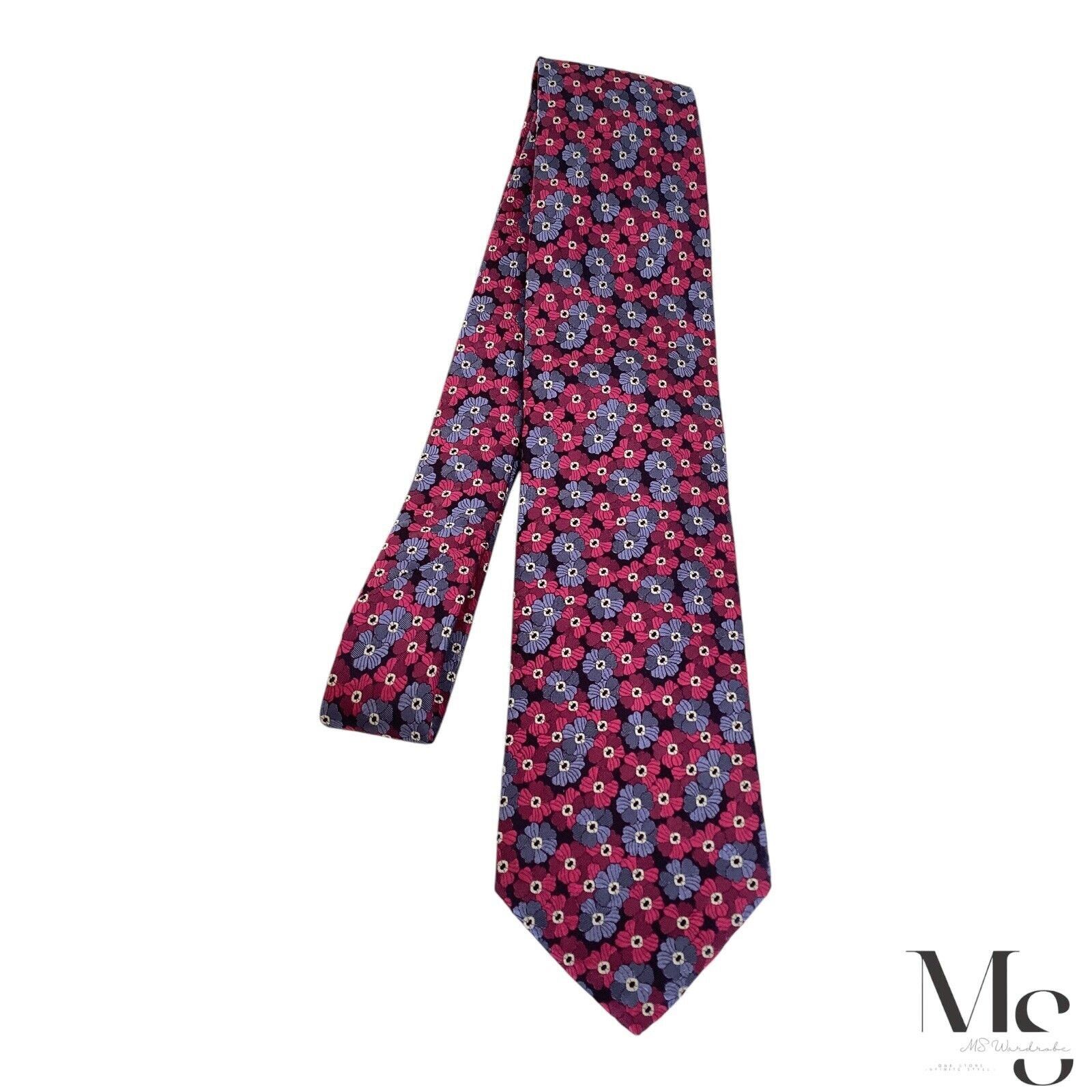 Faconnable FAÇONNABLE Current Purple Floral Silk Tie Made In Italy Size ONE SIZE - 6 Thumbnail