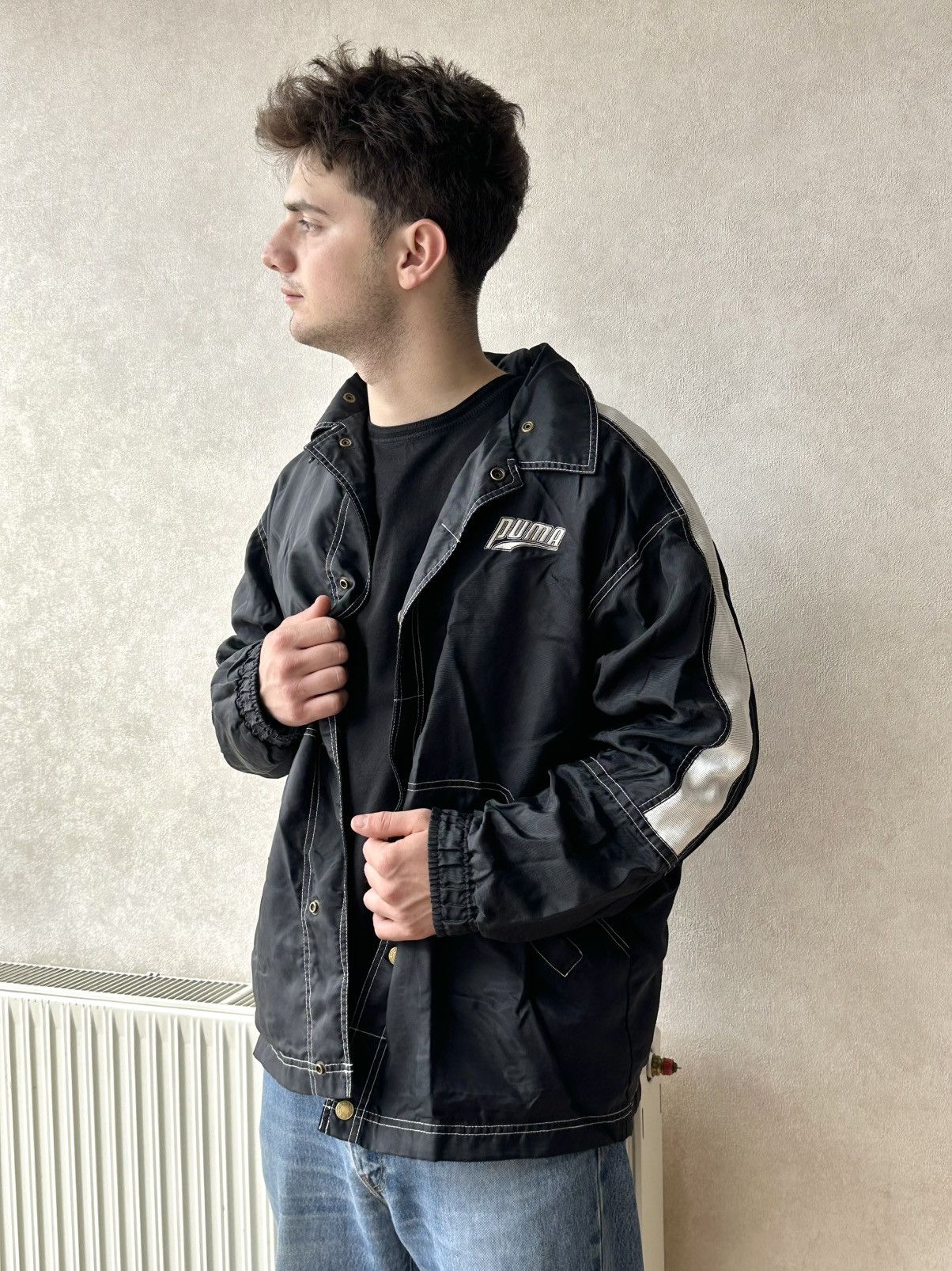 Puma Vintage Puma y2k 90s Nylon Button Coach Jacket Size US S / EU 44-46 / 1 - 3 Thumbnail