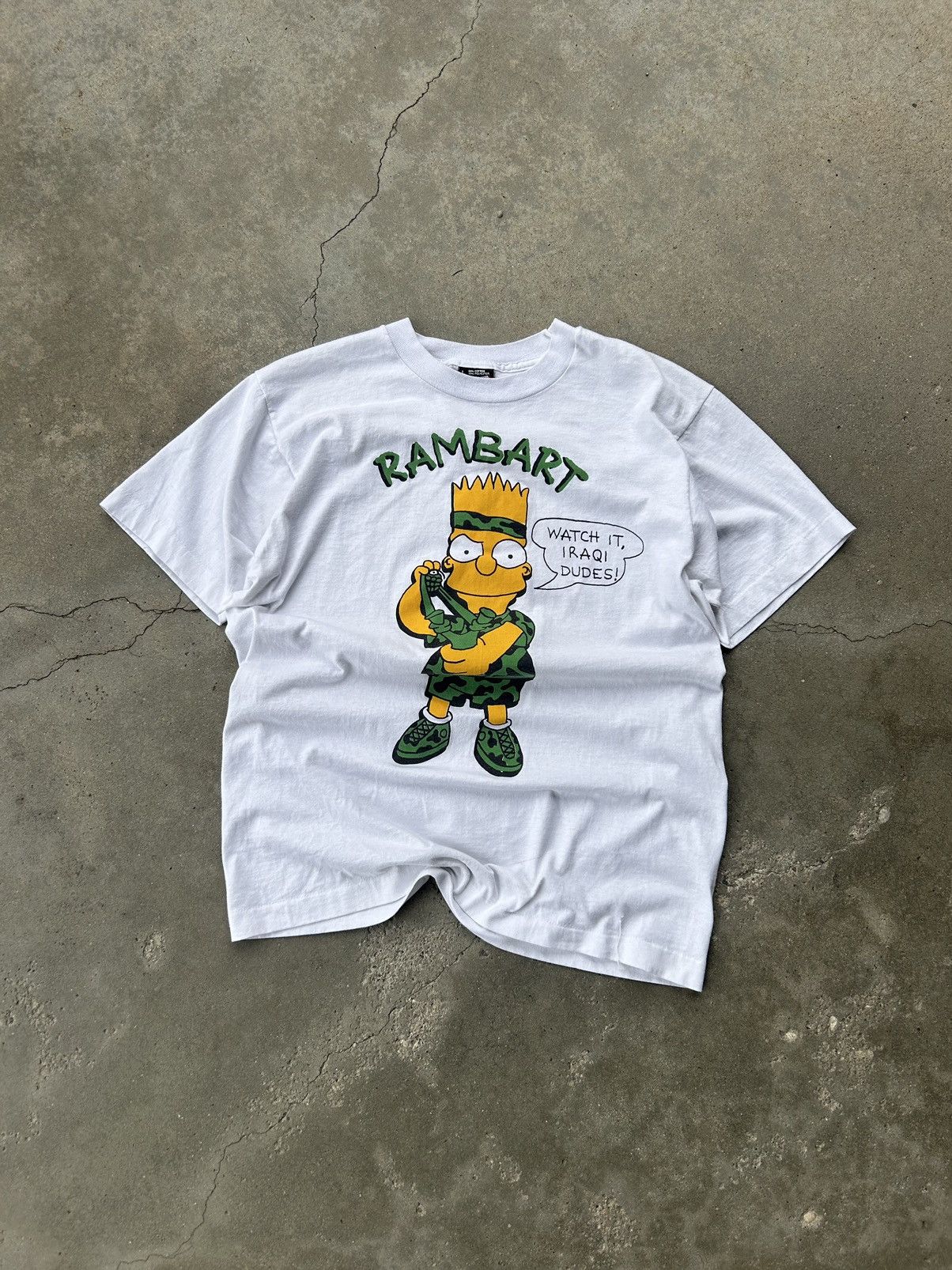 Vintage Vintage 90s Bart Simpson Iraq Shirt Size US L / EU 52-54 / 3 - 1 Thumbnail