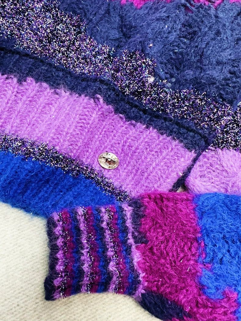Chanel Chanel 22A purple and blue color-blocked alpaca sweater Size XXS / US 00 / IT 34 - 4 Thumbnail