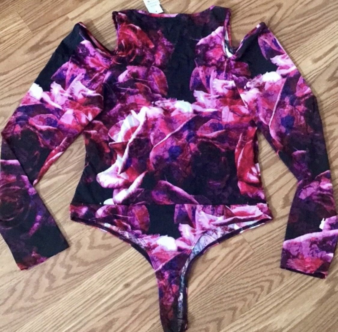 Other FLORAL COLD SHOULDER PLUNGING ONE PIECE BODYSUIT Size M / US 6-8 / IT 42-44 - 3 Thumbnail