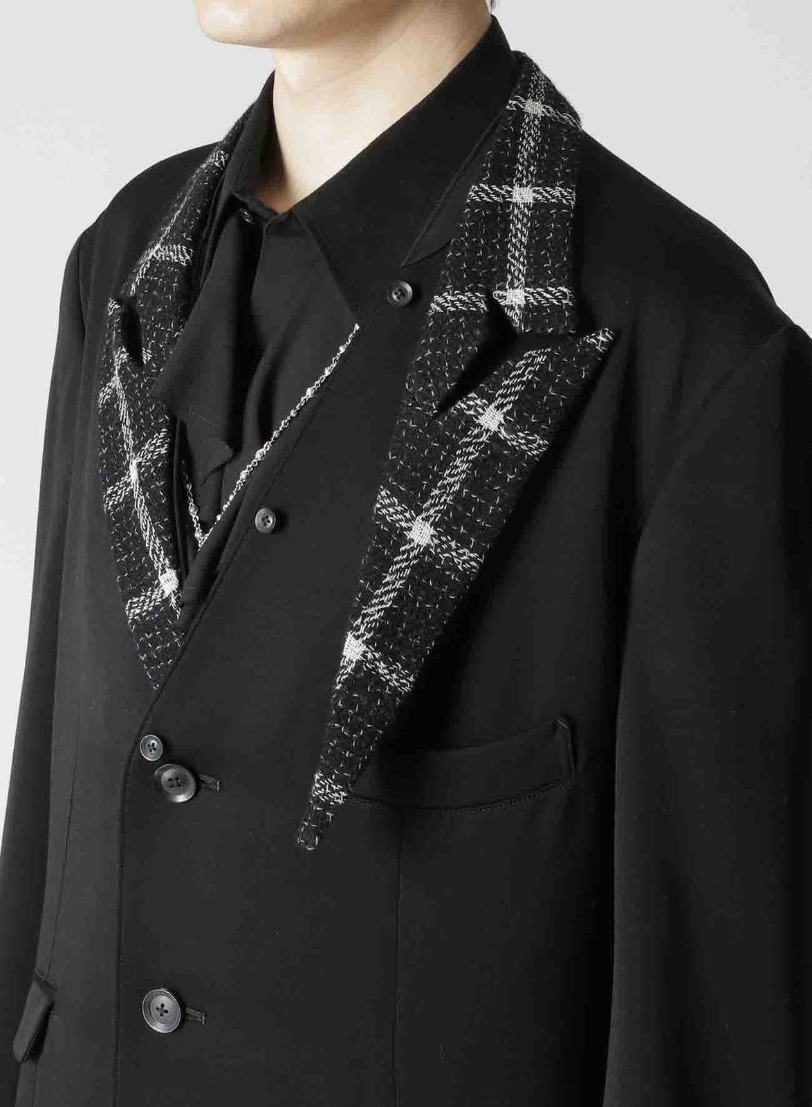 Yohji Yamamoto Yohji Yamamoto Tuxedo Detachable Check Tweed Lapel Jacket Size US L / EU 52-54 / 3 - 4 Thumbnail