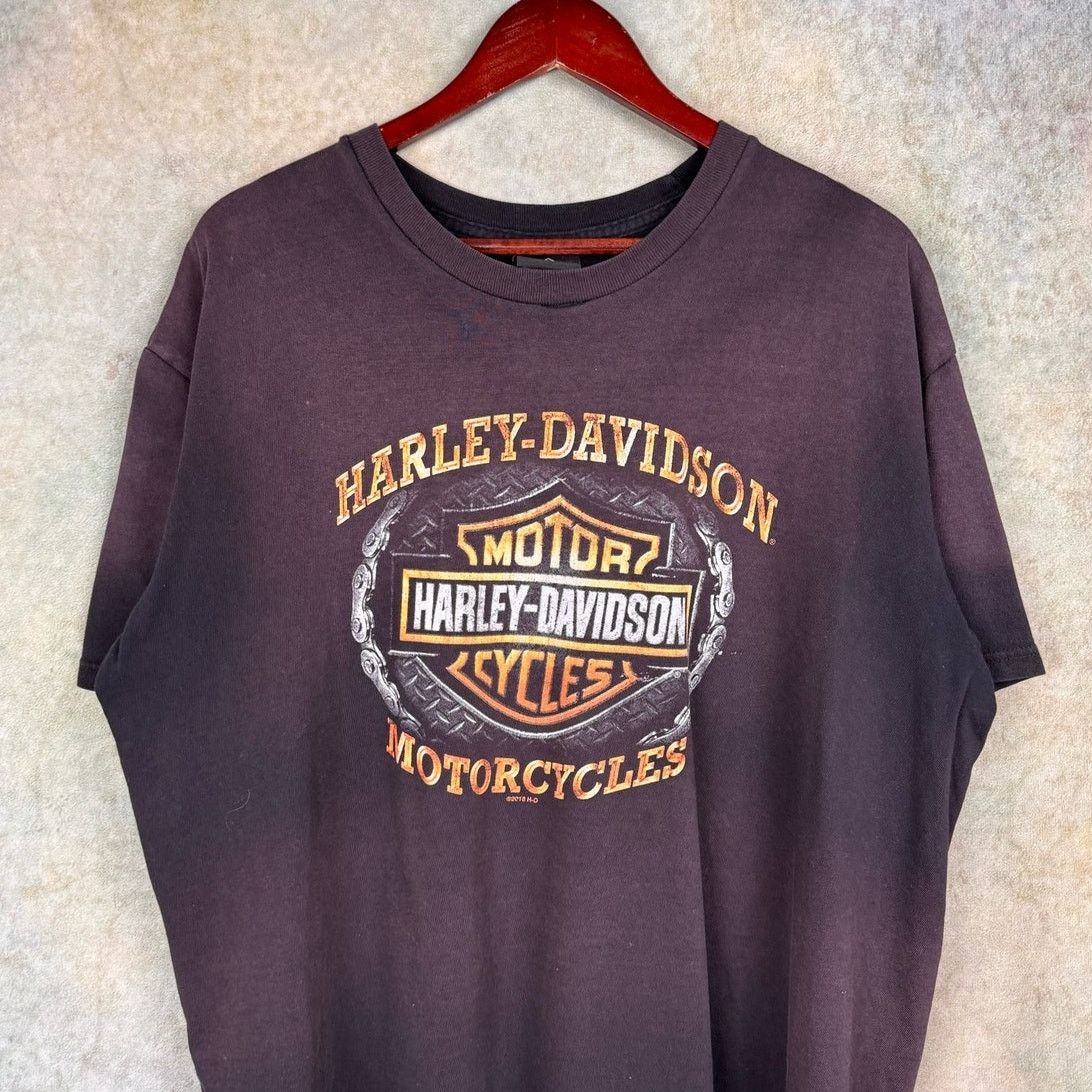 Harley Davidson Harley Davidson Biker T Shirt Sz XL Black Faded Size US XL / EU 56 / 4 - 4 Thumbnail