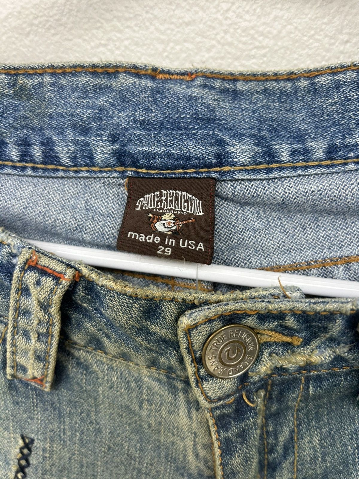 True Religion RARE Vintage True Religion Distressed Patchwork Flare Jeans Size 29" - 6 Thumbnail