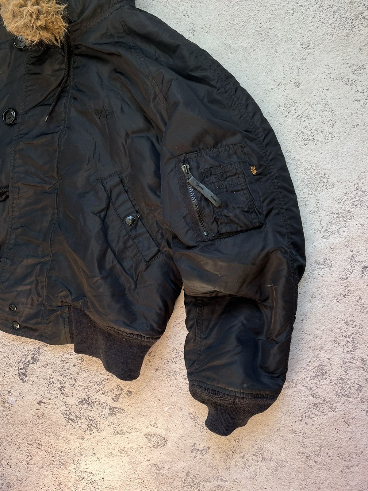 If Six Was Nine × Le Grande Bleu (L.G.B.) Y2K VINTAGE MOHAIR FUZZY FLUFFY FUR HOOD FAUX BOMBER JACKET Size US M / EU 48-50 / 2 - 6 Thumbnail