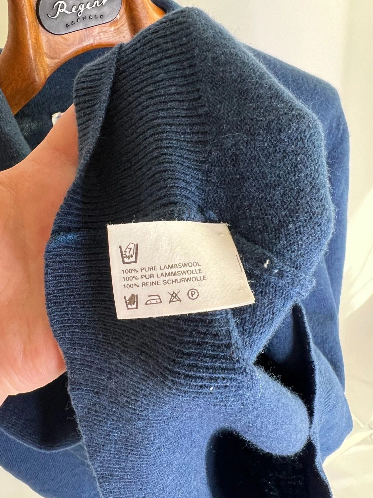 Other Hawick by John Scott Pure Lambswool Blue Long Sleeve Polo Size US M / EU 48-50 / 2 - 10 Thumbnail