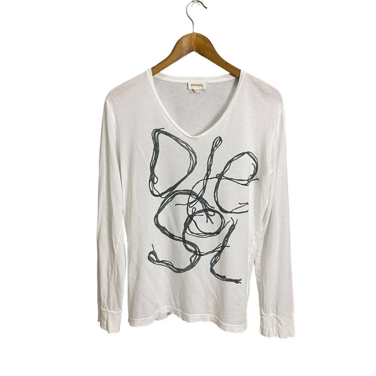 Diesel Diesel Spellout vneck longsleeve tee Size US M / EU 48-50 / 2 - 1 Thumbnail
