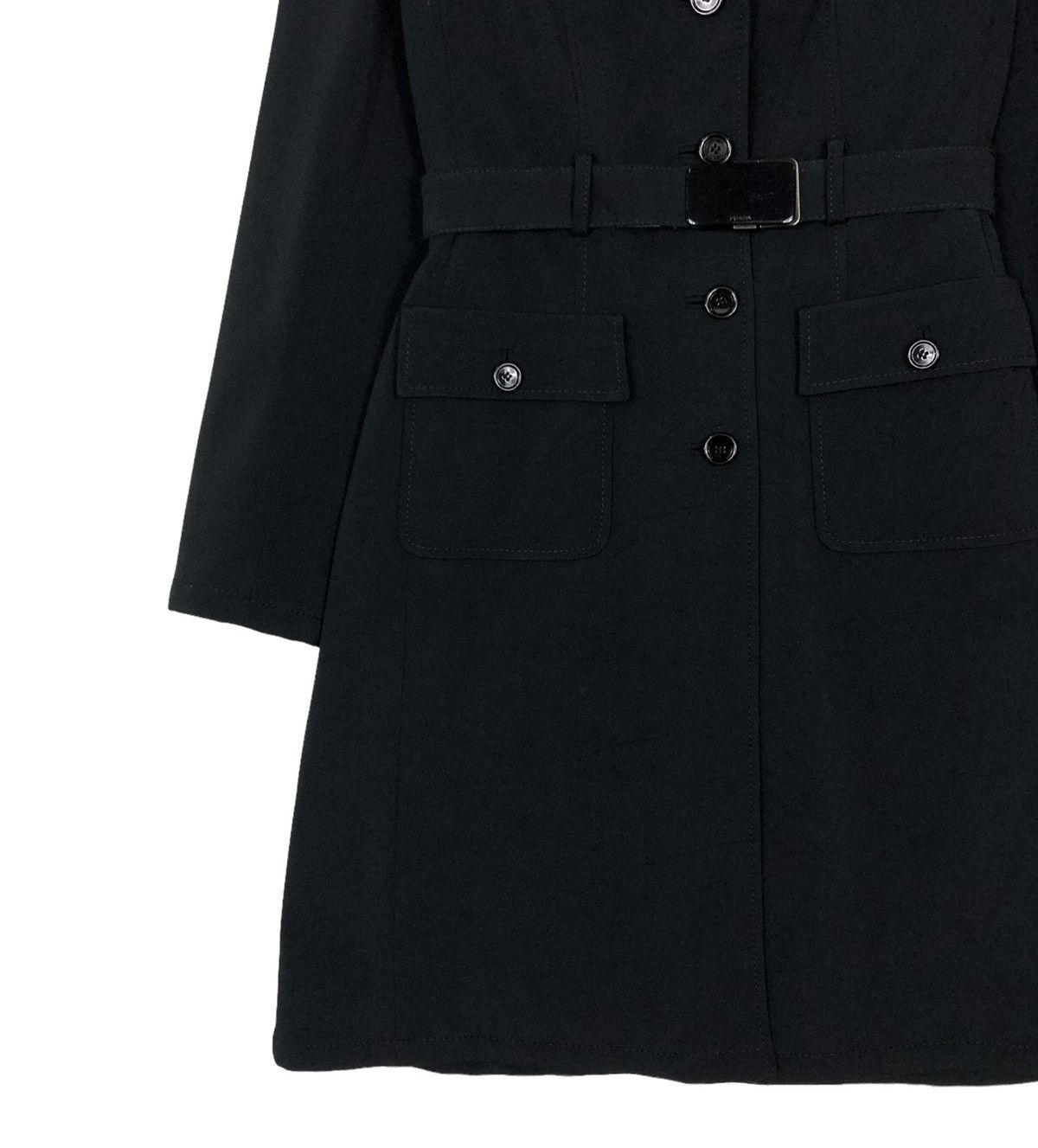 Prada 🔥RICH BLACK VINTAGE PRADA MILANO BONDAGE BELT JACKET Size M / US 6-8 / IT 42-44 - 6 Thumbnail
