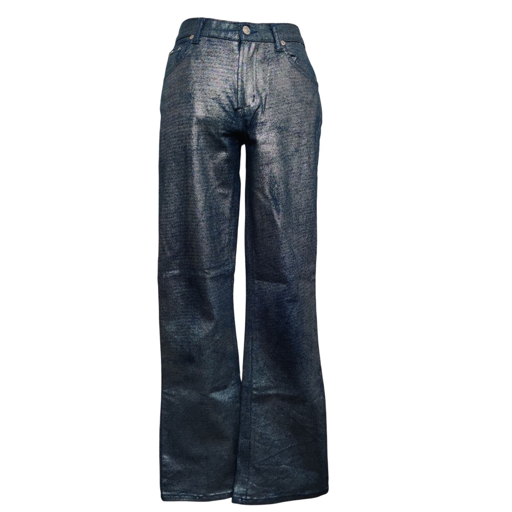 XOXO Vintage XOXO Womens Juniors Jeans Flare Y2K Metallic Denim S Size 30" / US 8 / IT 44 - 1 Thumbnail