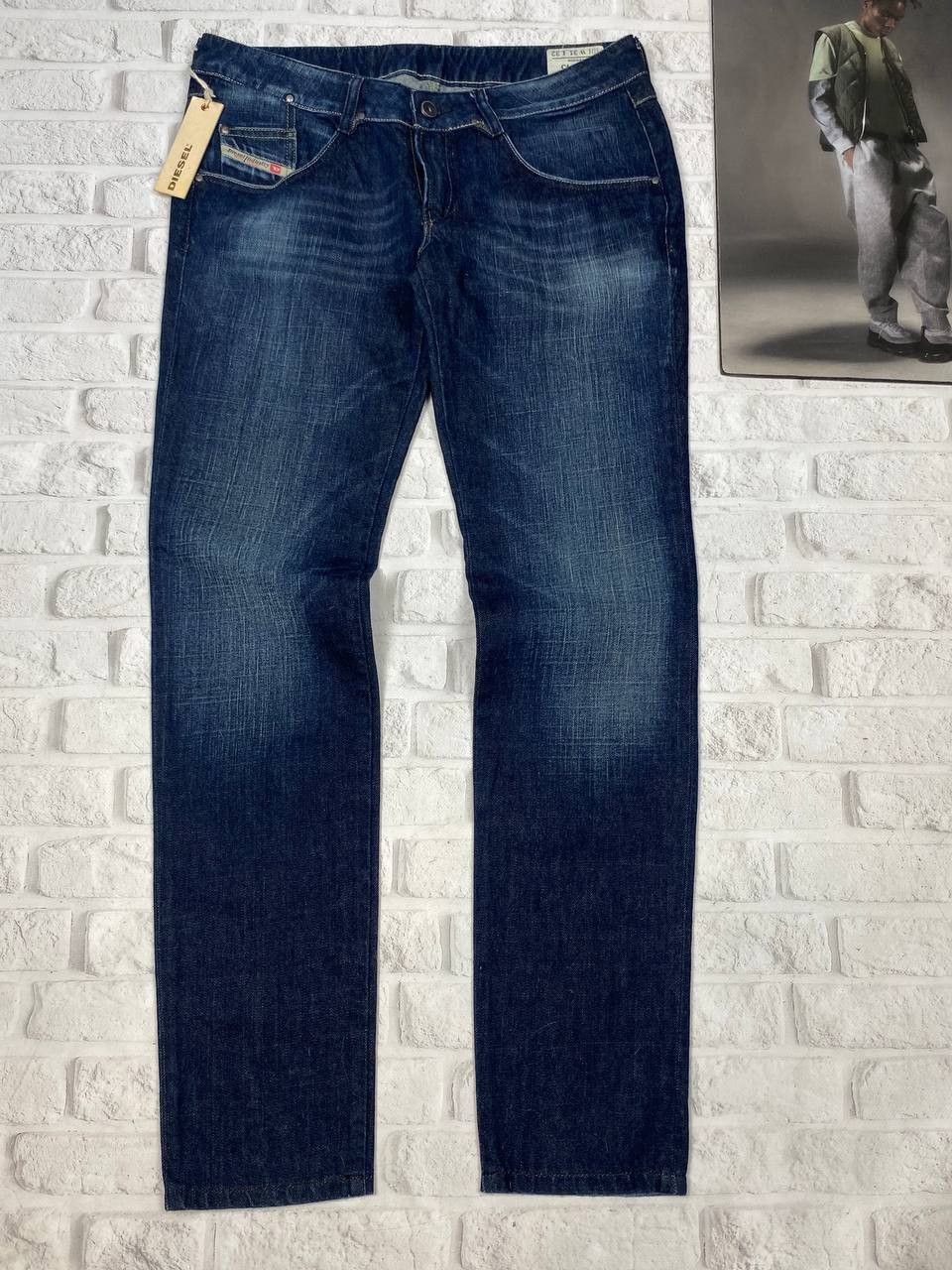 Diesel NEW Diesel Jeans Mens Washed Slim Tapered Zipper Pockets Y2K Size US 31 - 3 Thumbnail