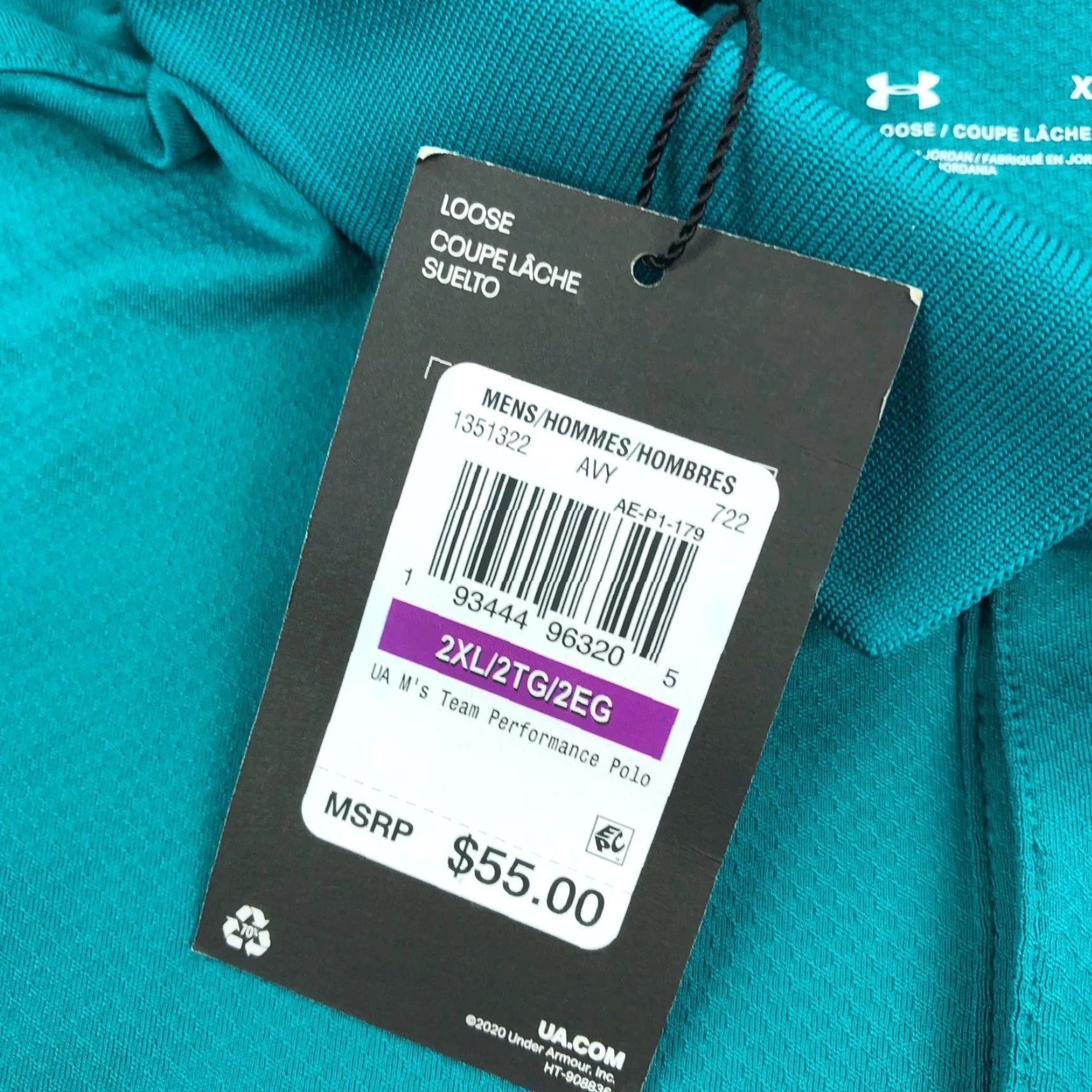 Under Armour Under Armour Men's 2XL UNCW Golf Team Performance Polo Shirt Teal Loose Fit Shirt M 2XL Embroidery Logo College Sports Size US XXL / EU 58 / 5 - 7 Thumbnail