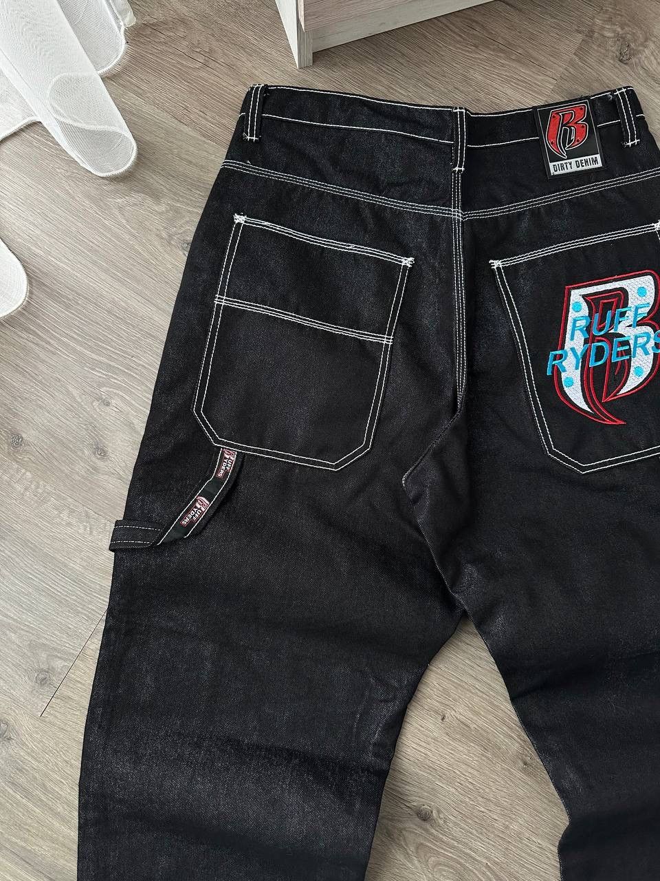 Japanese Brand × Vintage Vintage Japanese Ruff Ryders Baggy Black Pants Size US 34 / EU 50 - 4 Thumbnail