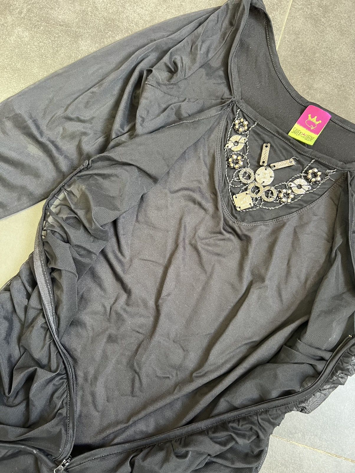 Jean Paul Gaultier × Other × Vintage Vintage Jean Paul Gaultier Save The Queen mesh blouse Size L / US 10 / IT 46 - 6 Thumbnail