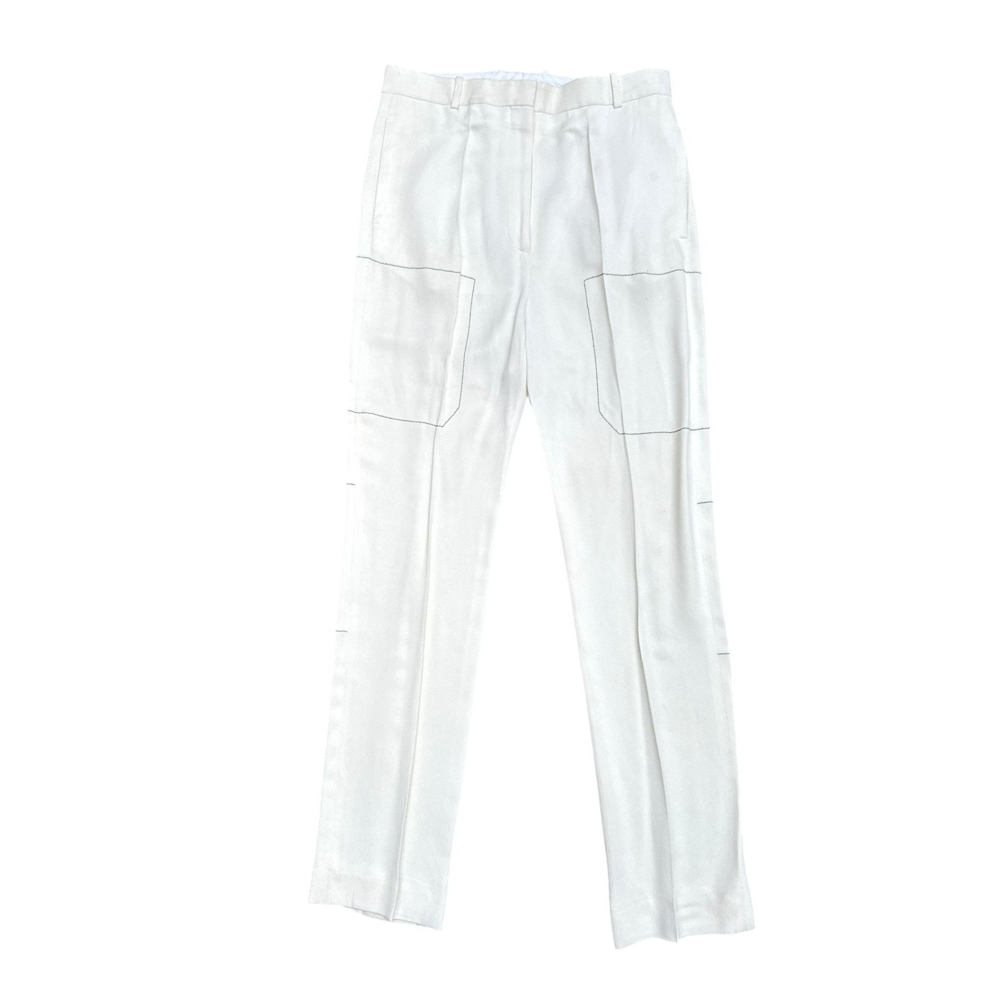 Celine Phoebe Philo SS 2015 Ecru Straight Pants Size 28" / US 6 / IT 42 - 1 Thumbnail