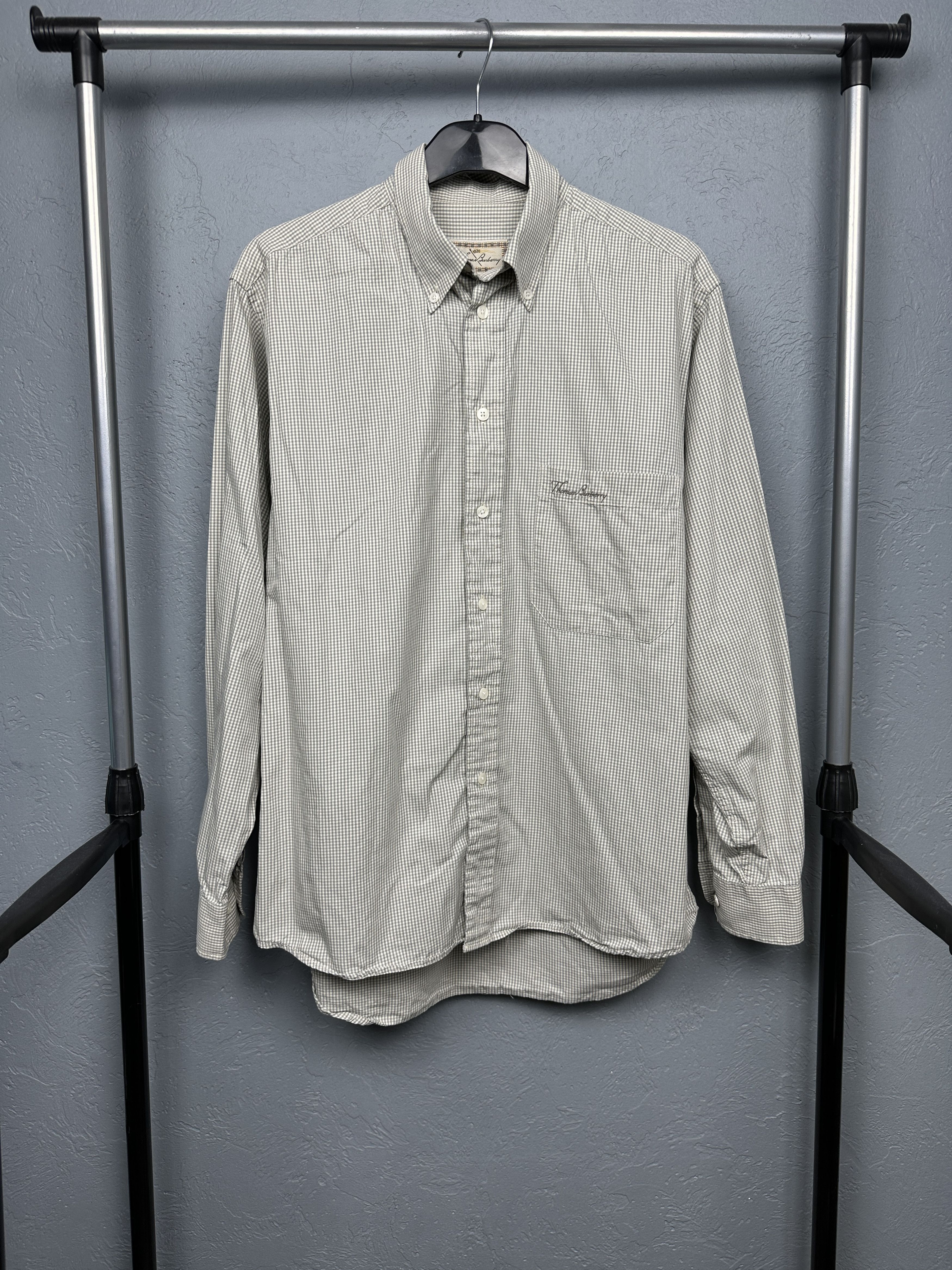 Burberry Thomas Burberry Mens Long Sleeve Check Shirt Size US M / EU 48-50 / 2 - 1 Thumbnail