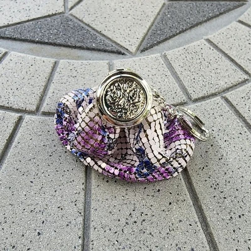 Designer Whiting & Davis Mesh Chainmail Floral Art Deco Coin Purse Size ONE SIZE - 4 Thumbnail