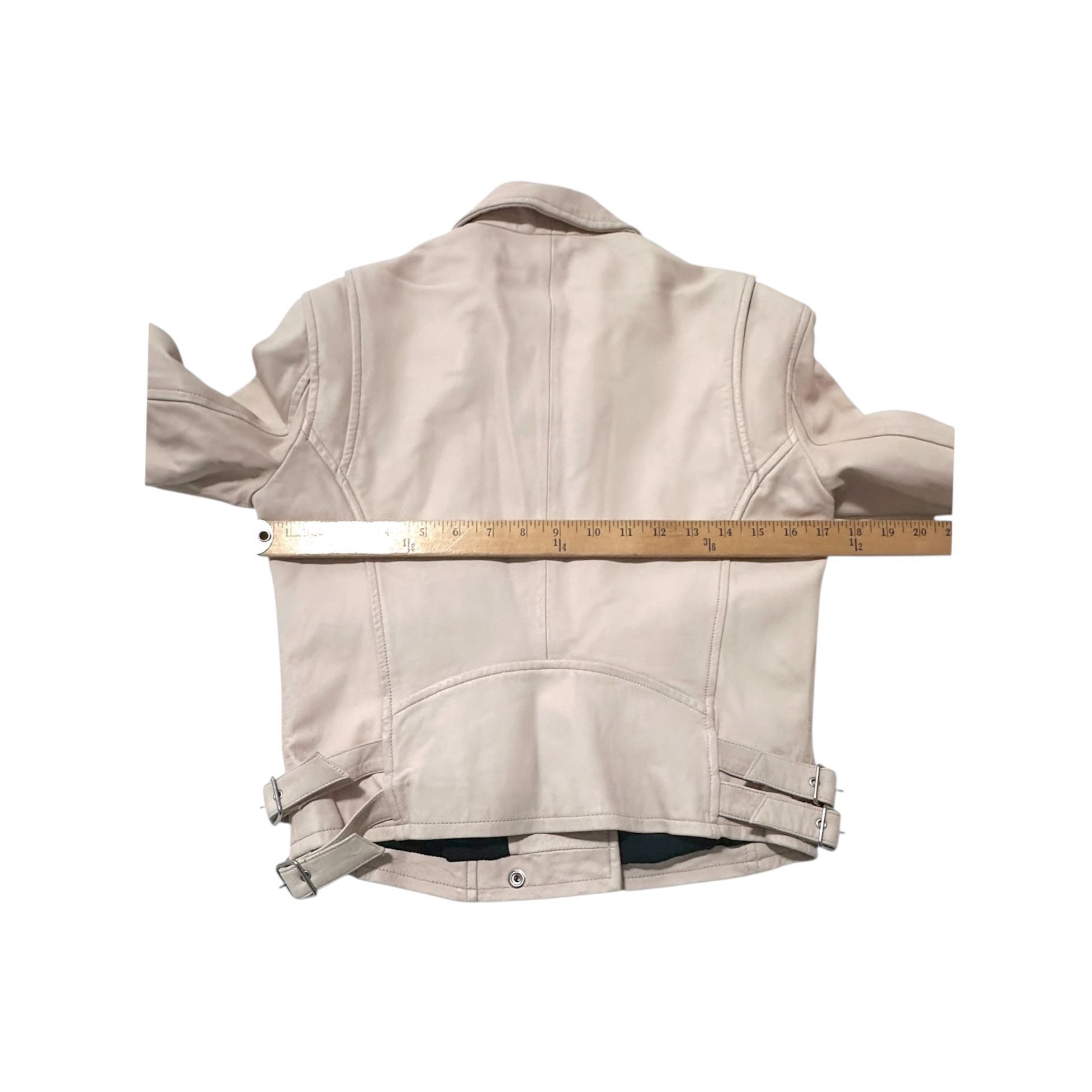 Iro IRO Ashville cropped washed-leather biker jacket, Nude Size M / US 6-8 / IT 42-44 - 14 Thumbnail