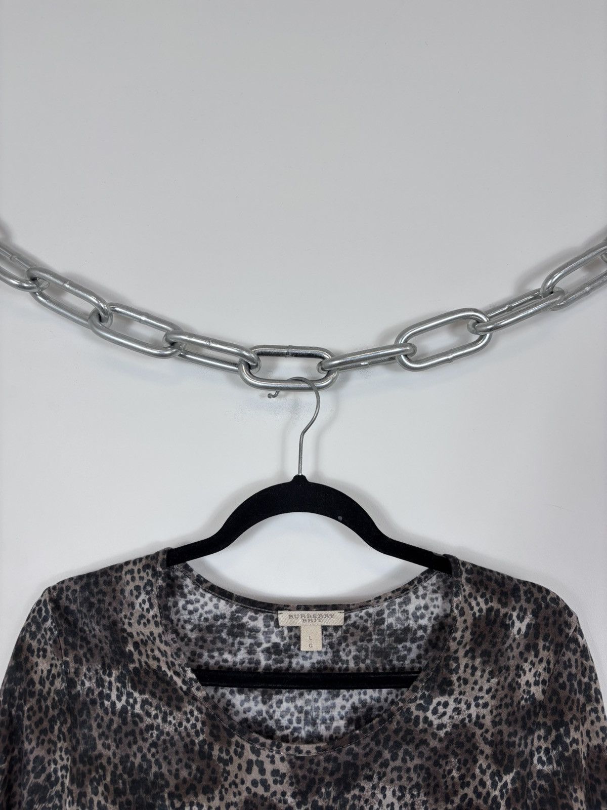 Burberry Burberry Brit Women’s Leopard Print Modal T-Shirt Blouse Top Size L / US 10 / IT 46 - 3 Thumbnail