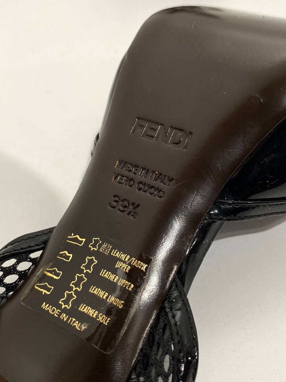 Fendi Fendi Slingback Patent Leather Peep Toe Sandals Heels Size US 9.5 / IT 39.5 - 11 Thumbnail