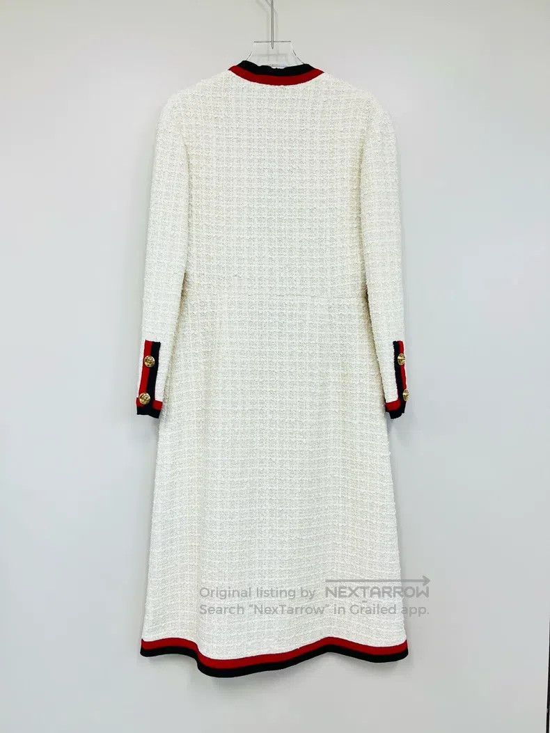 Gucci Gucci White webbing edge trim tweed long-sleeved A-shaped Size XS / US 0-2 / IT 36-38 - 2 Thumbnail