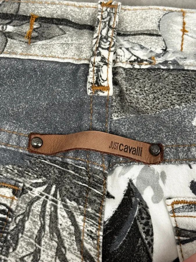 Roberto Cavalli Just Cavalli Black & White Floral Printed Pants Size 26" / US 2 / IT 38 - 10 Thumbnail