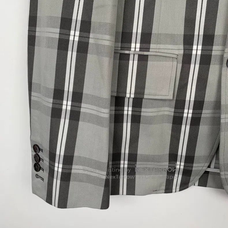 Thom Browne Thom Browne size 0 Gray cotton suit jacket with a checkered Size 40L - 4 Thumbnail