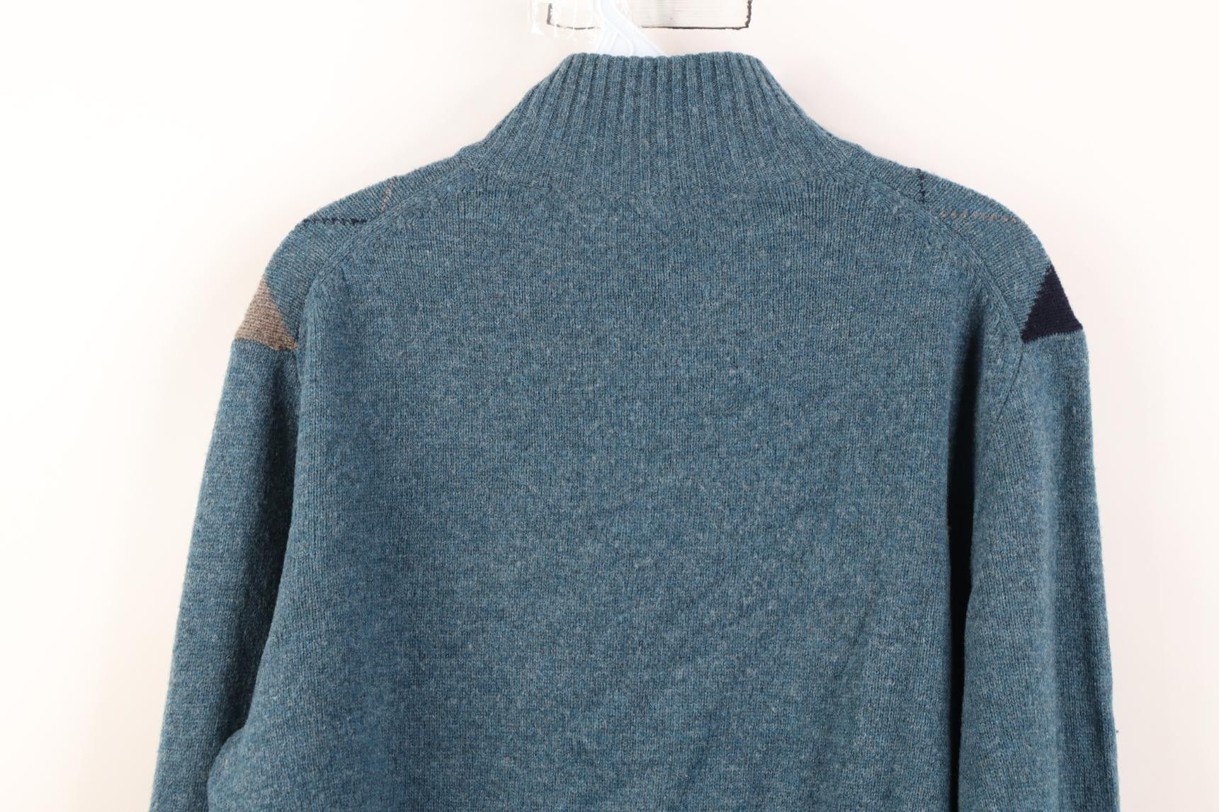 J.Crew Vintage Y2K J Crew Lambswool Diamond Knit 1/4 Zip Sweater Size US M / EU 48-50 / 2 - 12 Thumbnail