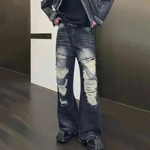 Japanese Brand Frayed Edge Straight jeans Size US 32 / EU 48 - 1 Thumbnail