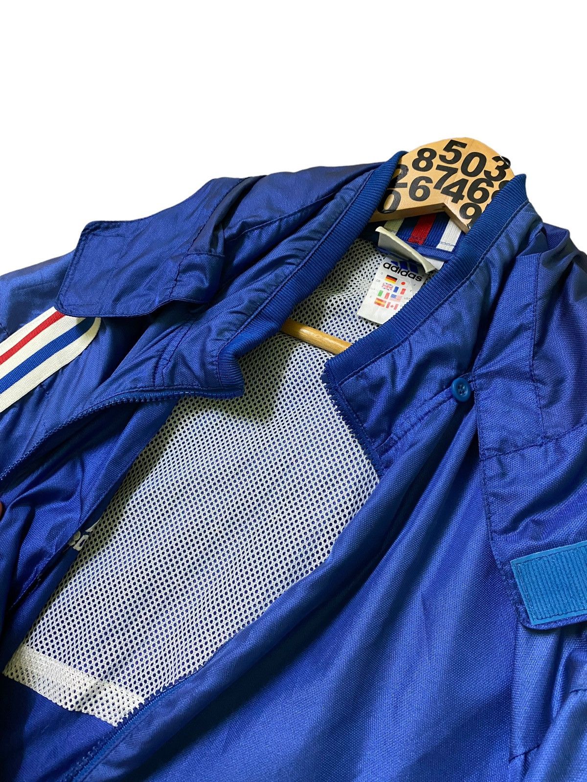 Adidas Vintage Adidas France Style Windbreaker Hoodie Size US XL / EU 56 / 4 - 8 Thumbnail