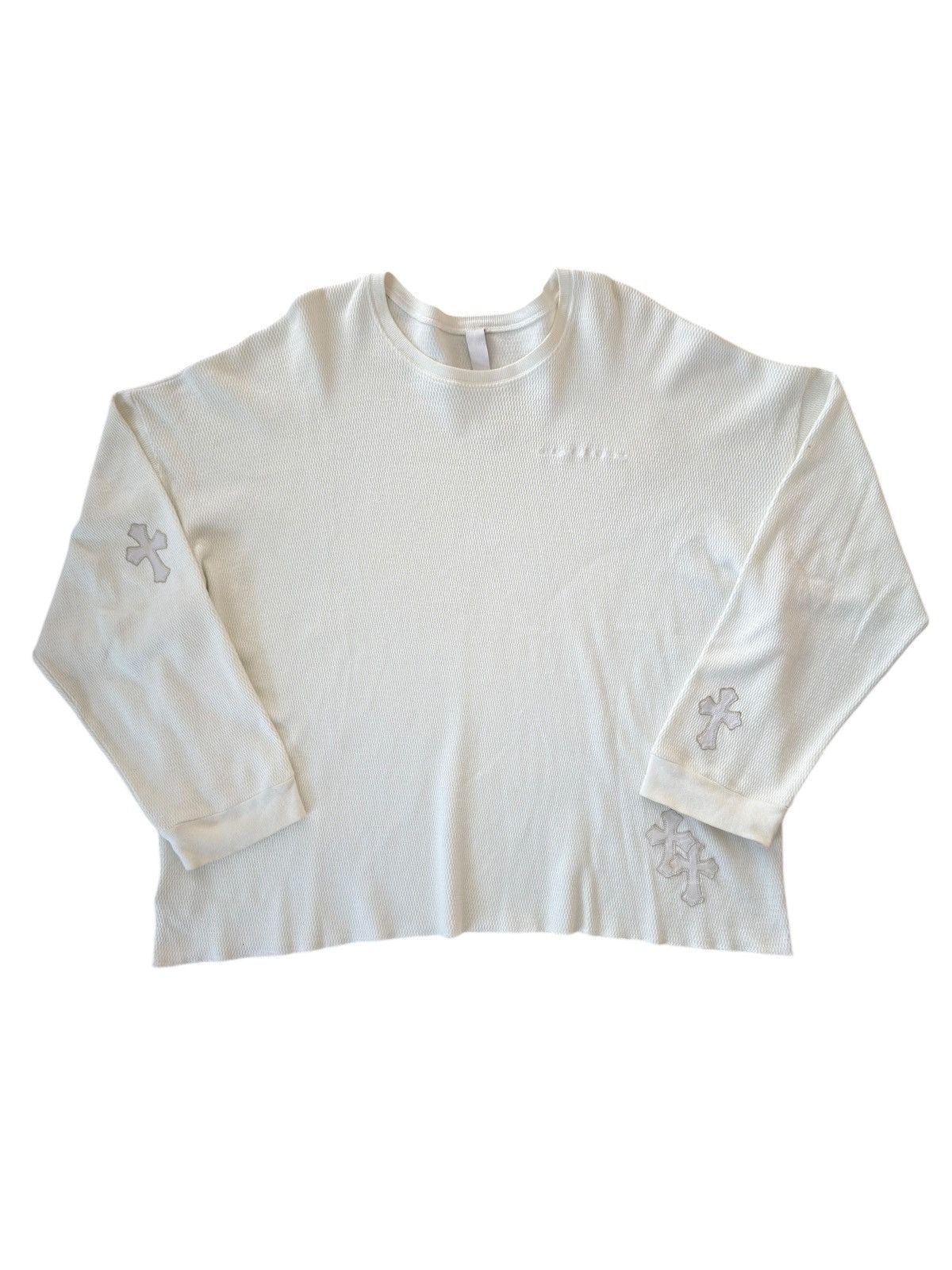 Vintage Chrome Hearts Flooded Patched White Thermal