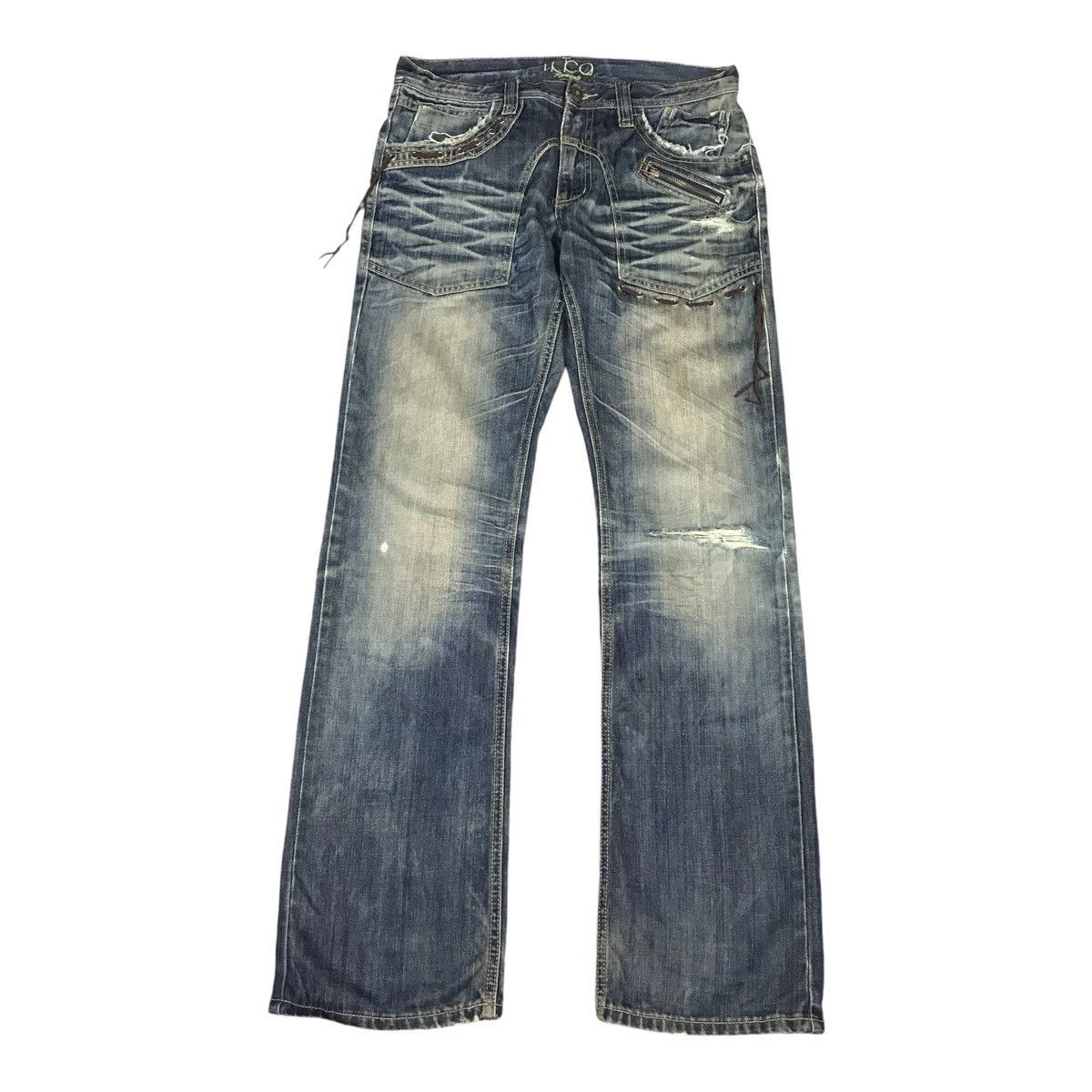 Japanese Brand × Vintage JAPANESE STYLE DENIM DISTRESSED PUNK JAPAN PANTS Size US 31 - 1 Thumbnail