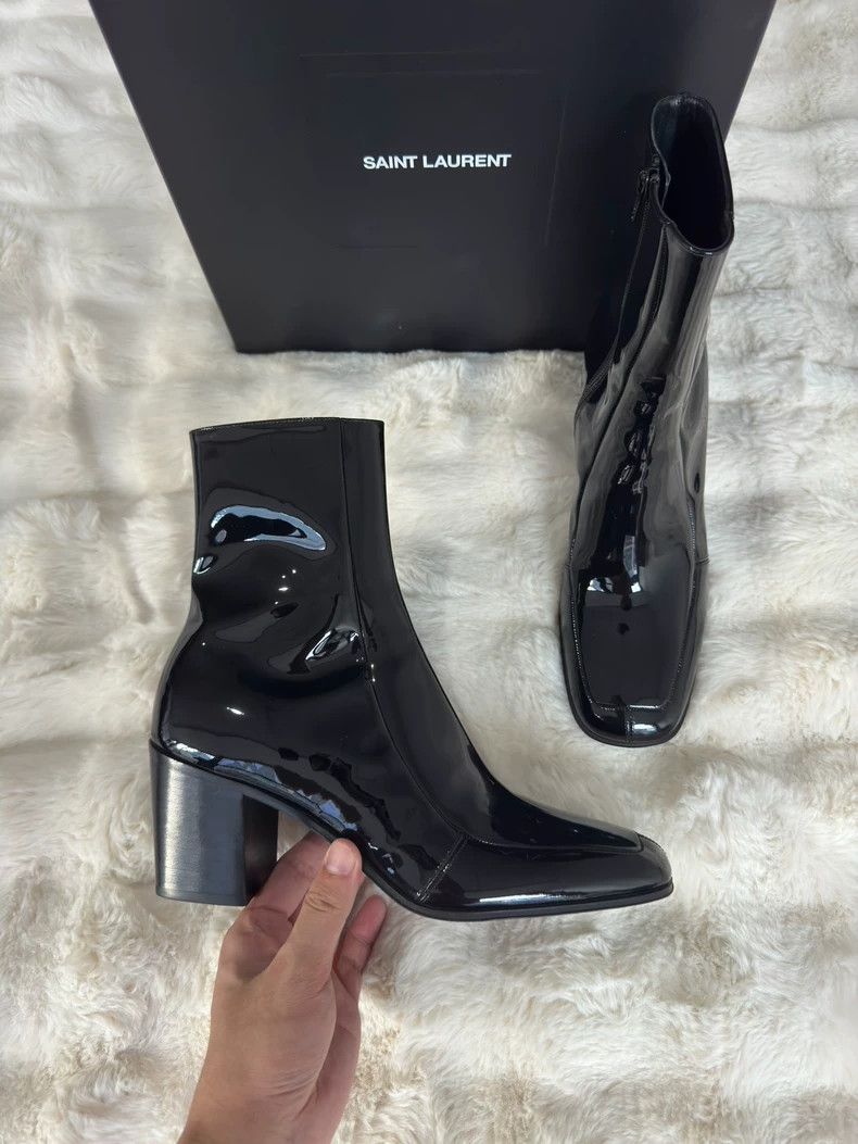 Saint Laurent Paris Saint Laurent Paris Patent leather boots Size US 10.5 / IT 40.5 - 2 Thumbnail