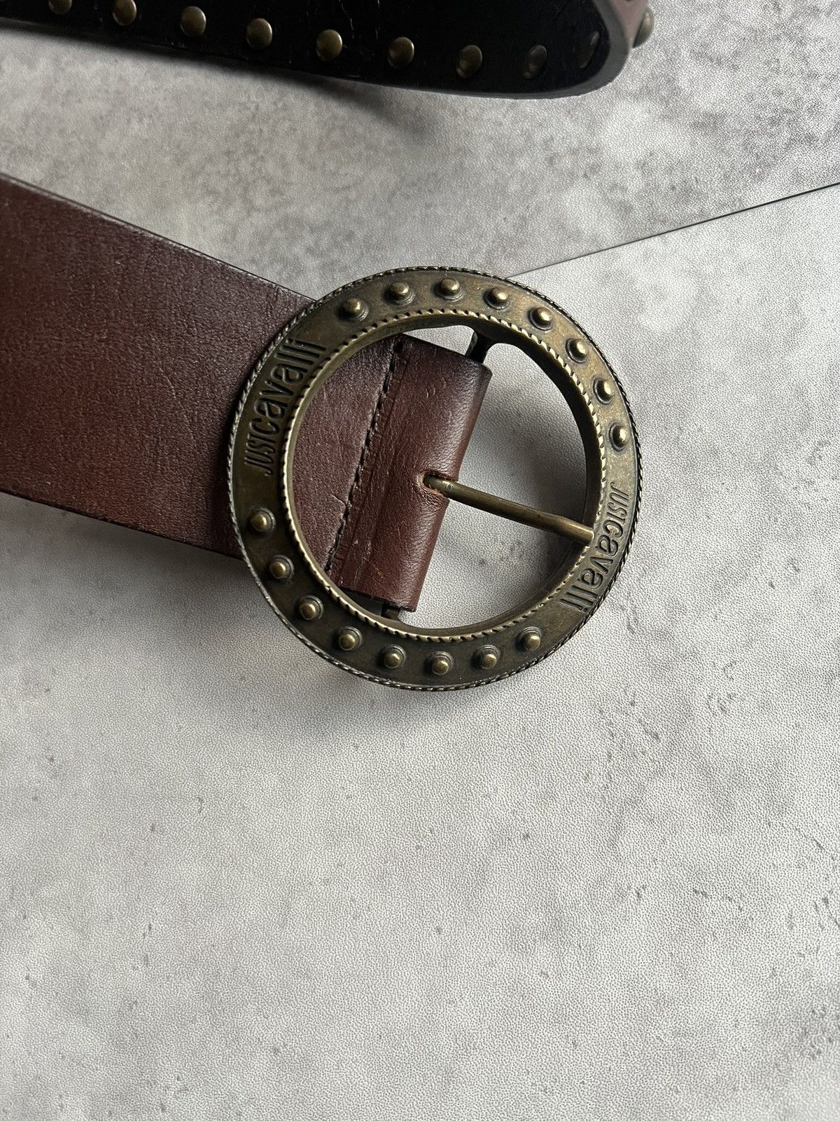 Roberto Cavalli Roberto Cavalli Large Studded Leather Waist Belt Size ONE SIZE - 2 Thumbnail