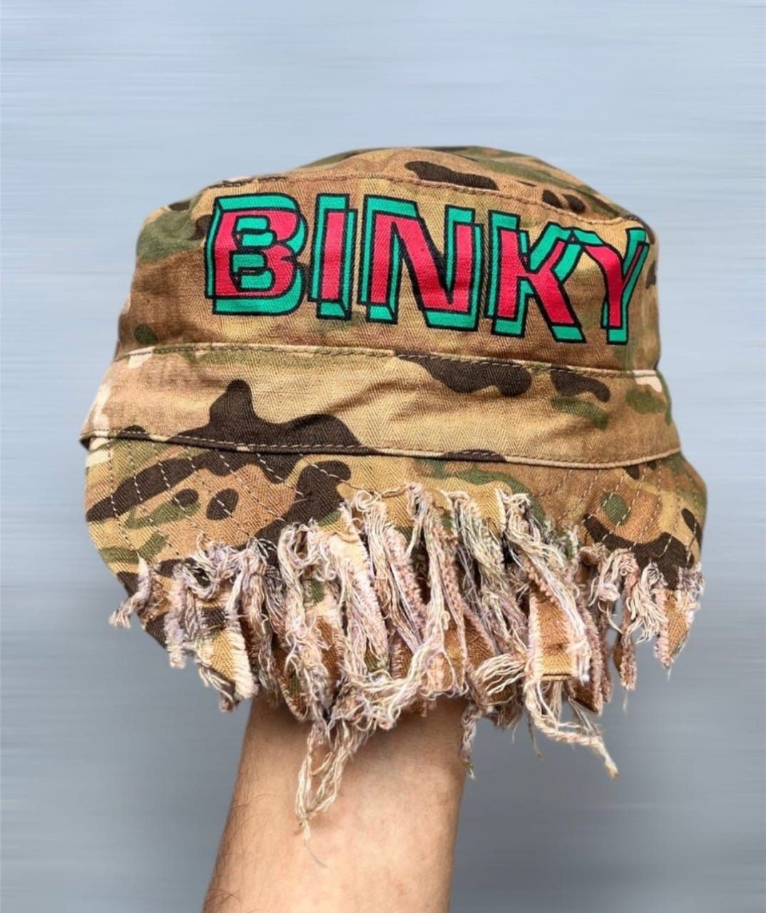 Rare!!! Bernhard Willhelm AW11 Distressed Camo Binky Hats